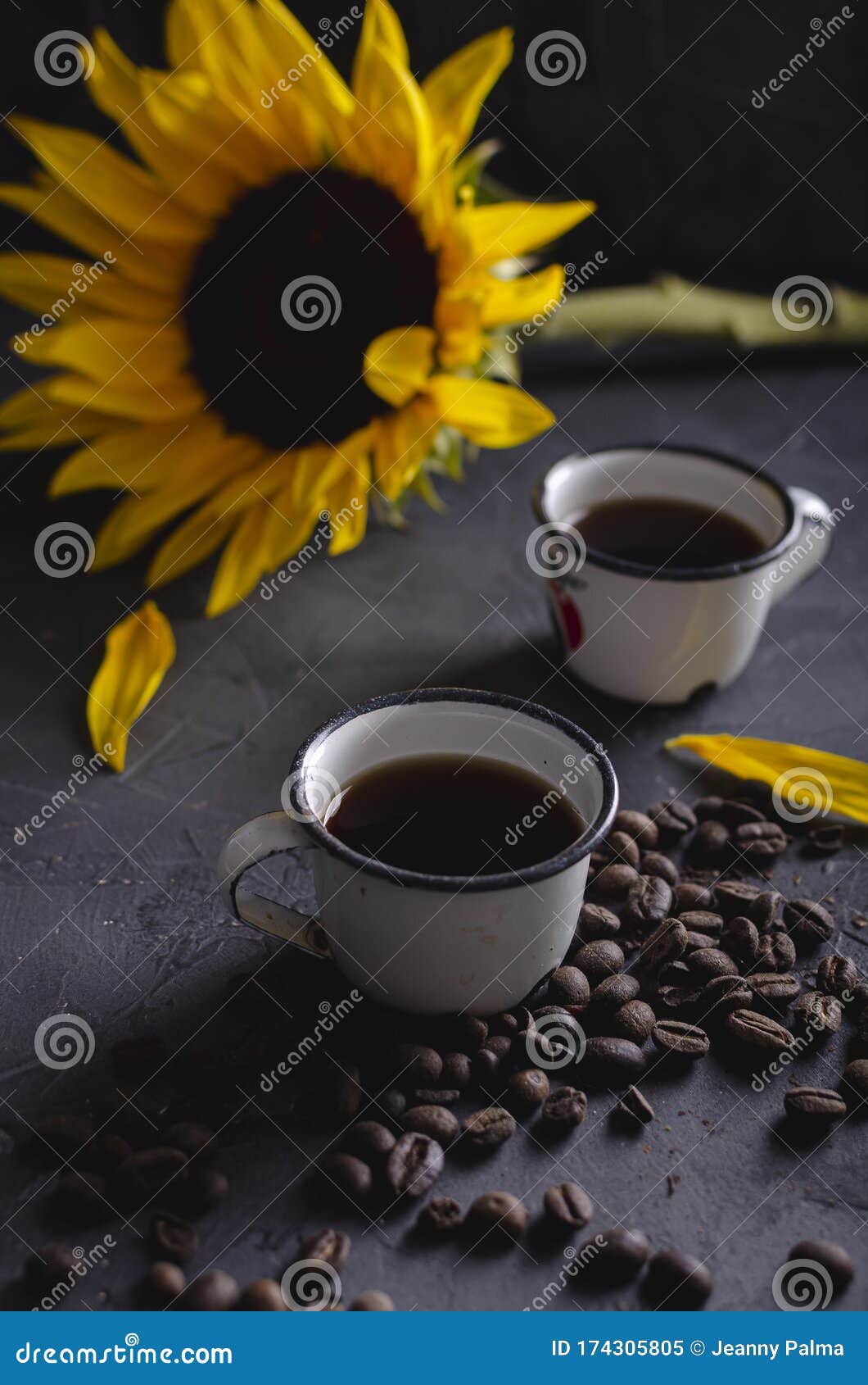 cup of coffe with flower