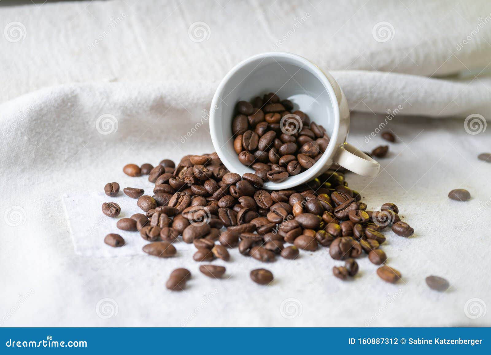 Cup with coffee beans stock photo. Image of grain, breakfast 160887312