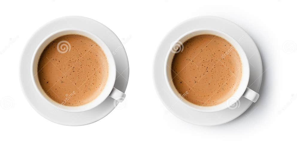 Cup of Coffee with Beautiful Foam Top View Stock Image - Image of ...