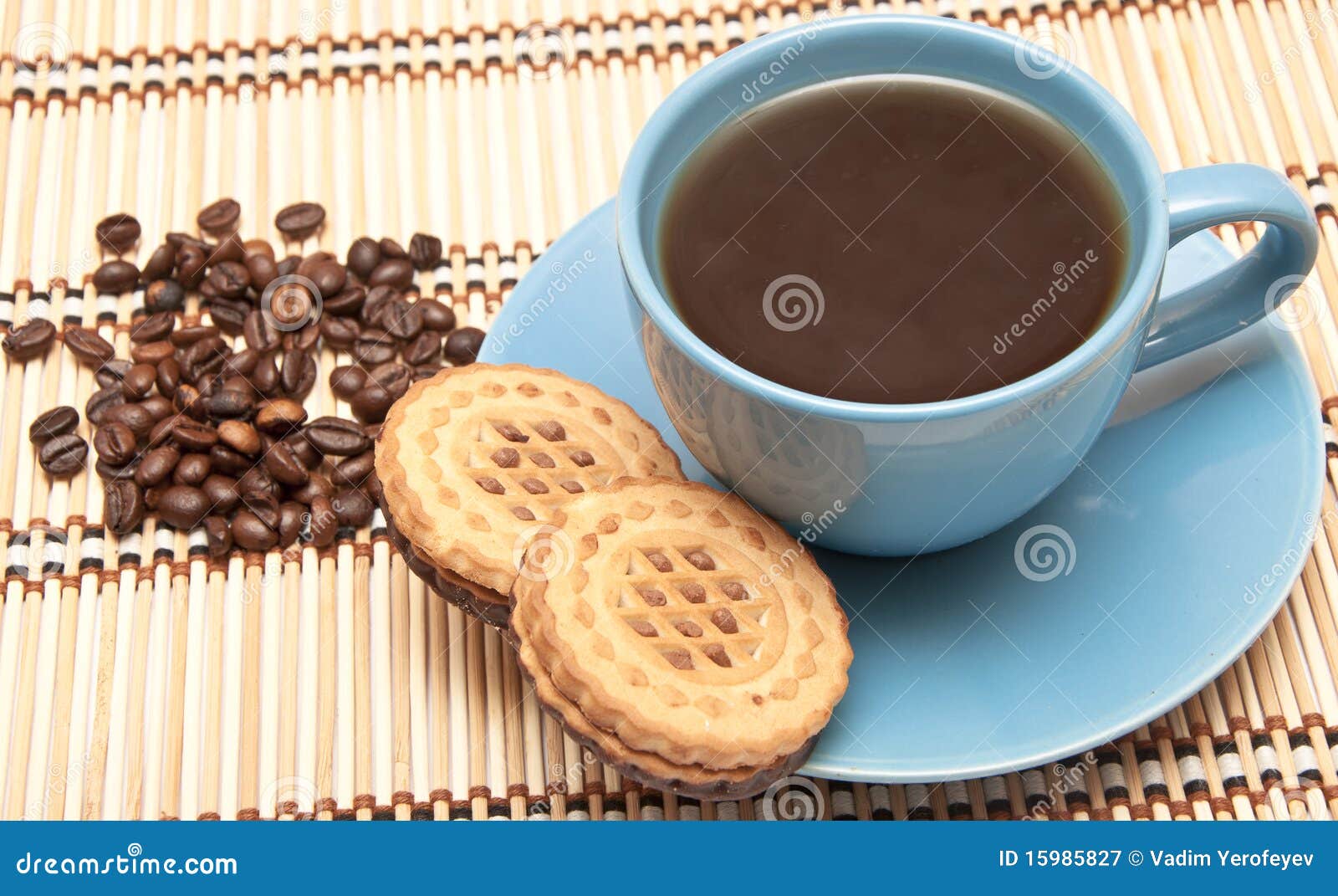 Cup Of Coffee With Biscuits Stock Image Image 15985827