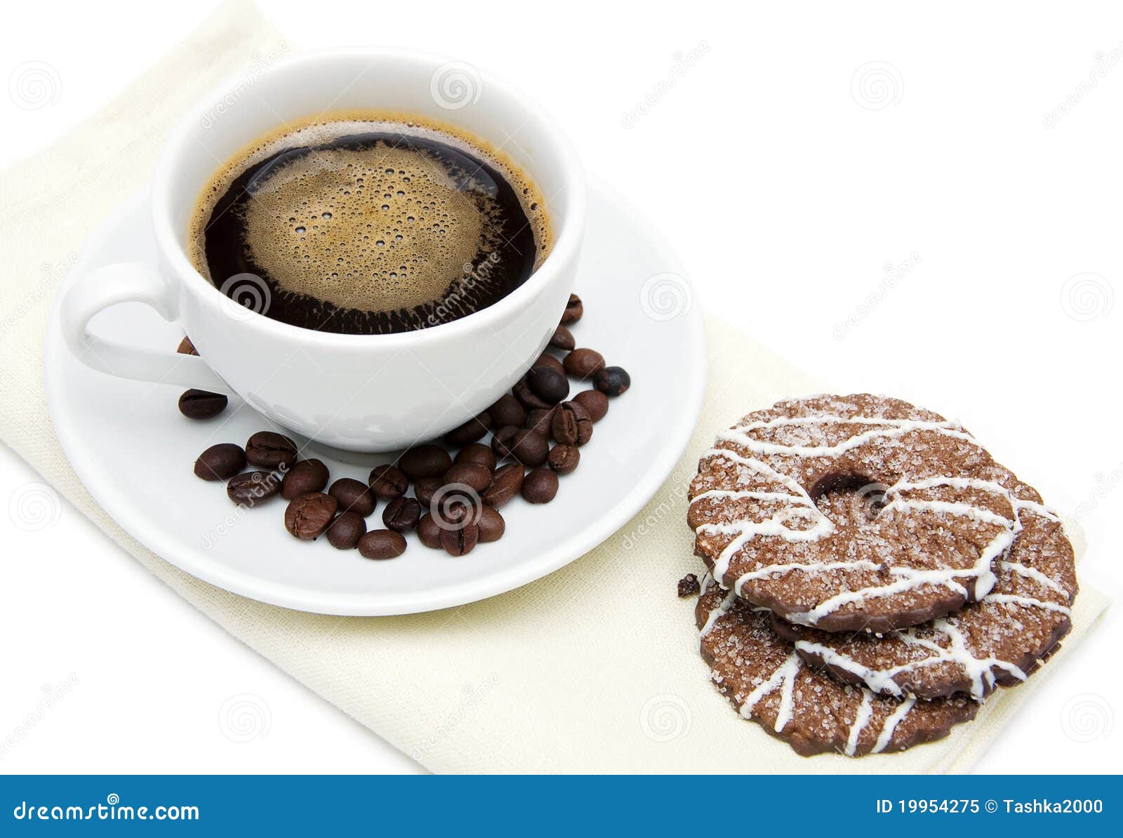 Cup of coffee and biscuits stock image. Image of cappuccino 19954275