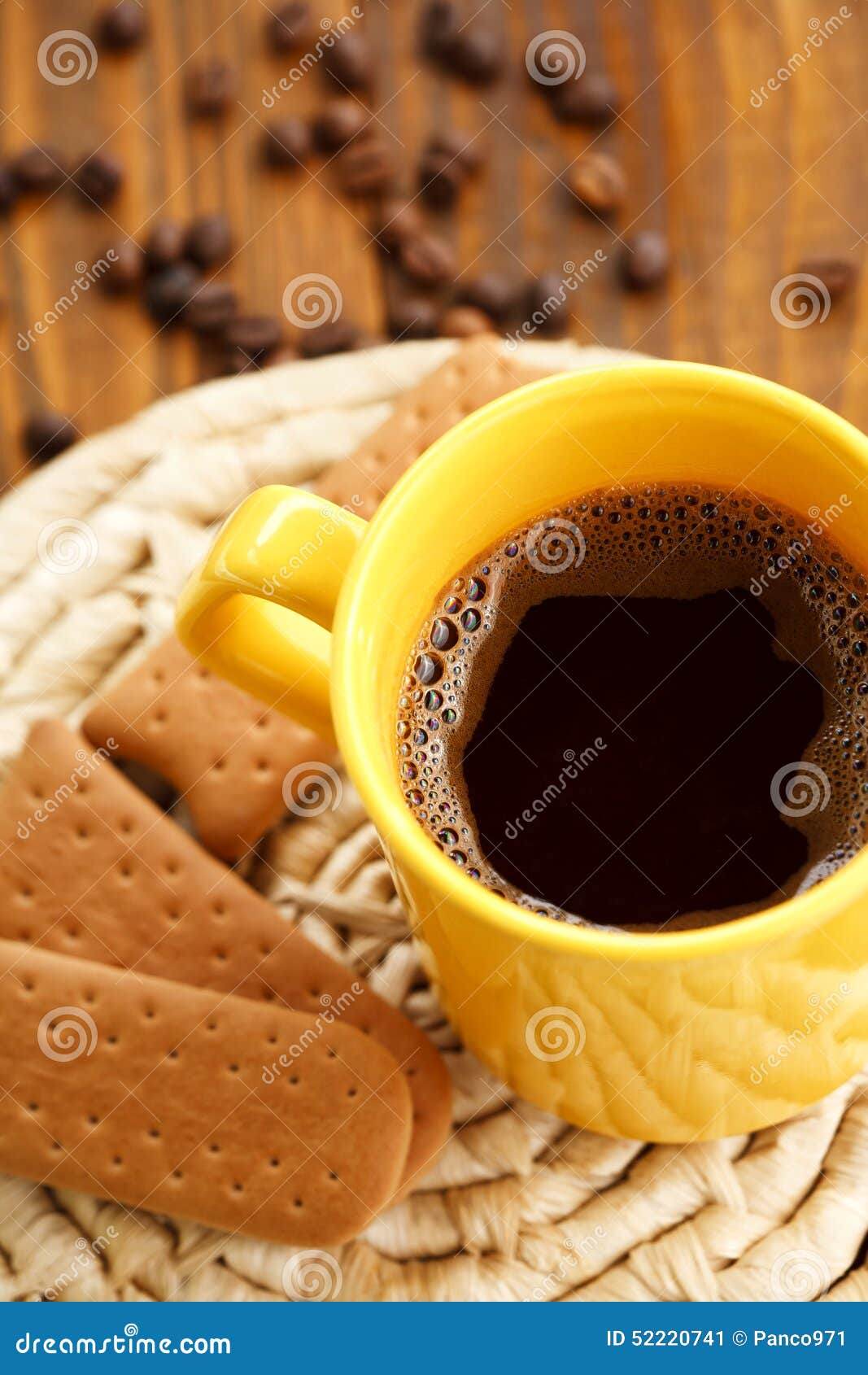 Cup of Coffee with Biscuits Stock Image Image of freshness, nutrition