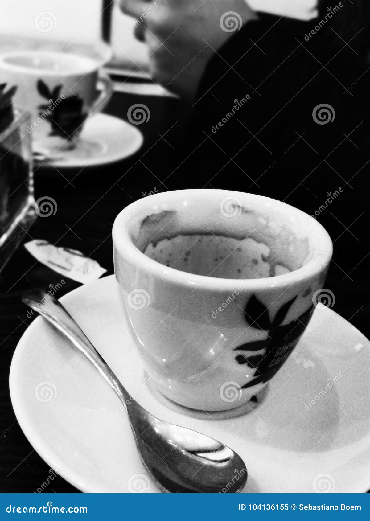 Cup of Coffee Black & White Stock Image Image of whit, white 104136155