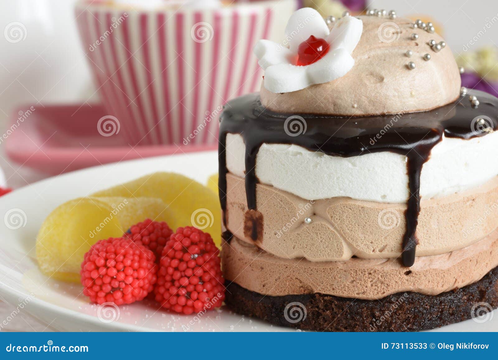 Cup of coffee and cake stock image. Image of frosted 73113533