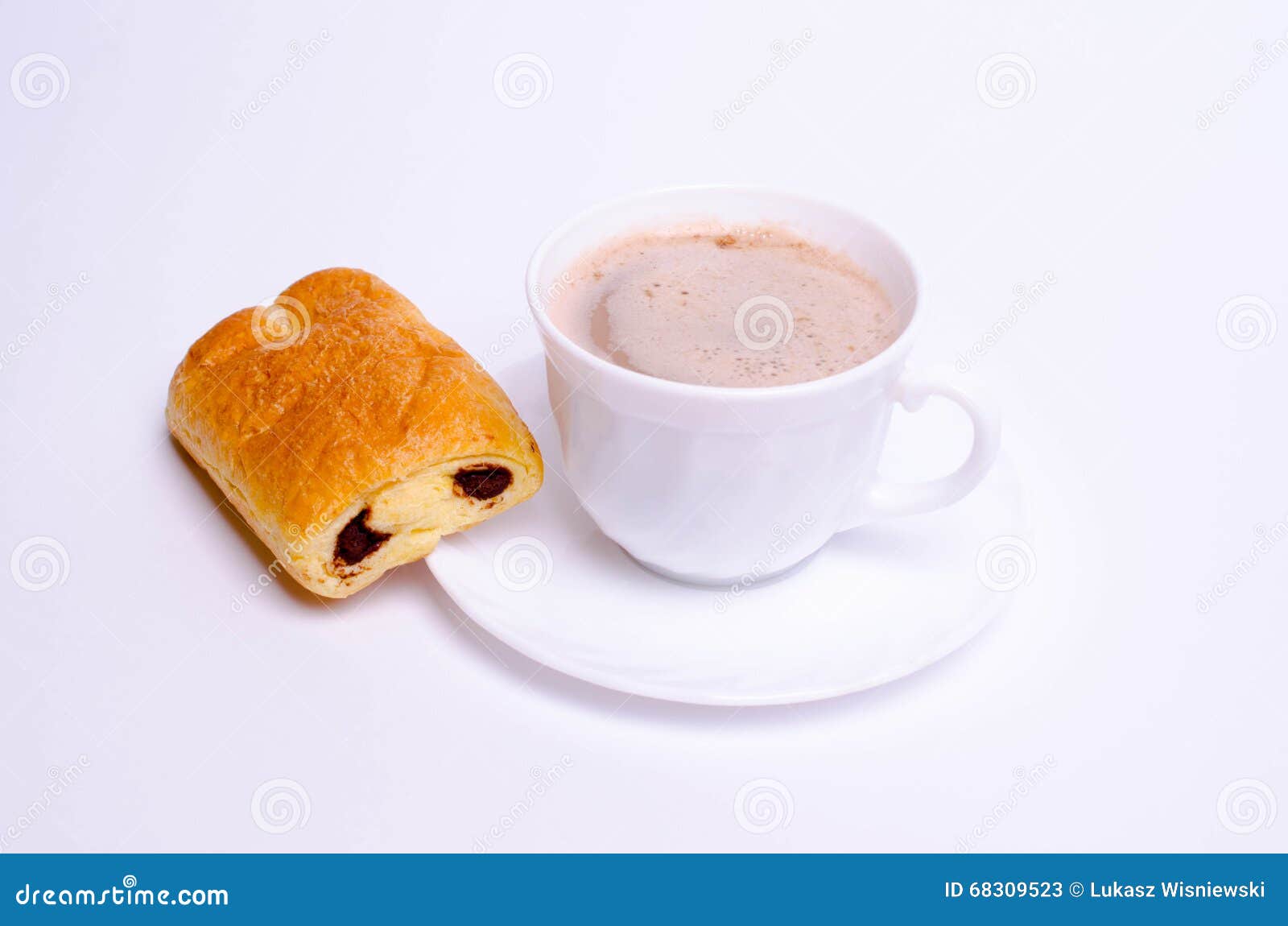 Cup Of Coffee And Cake And On White Background Stock Image Image