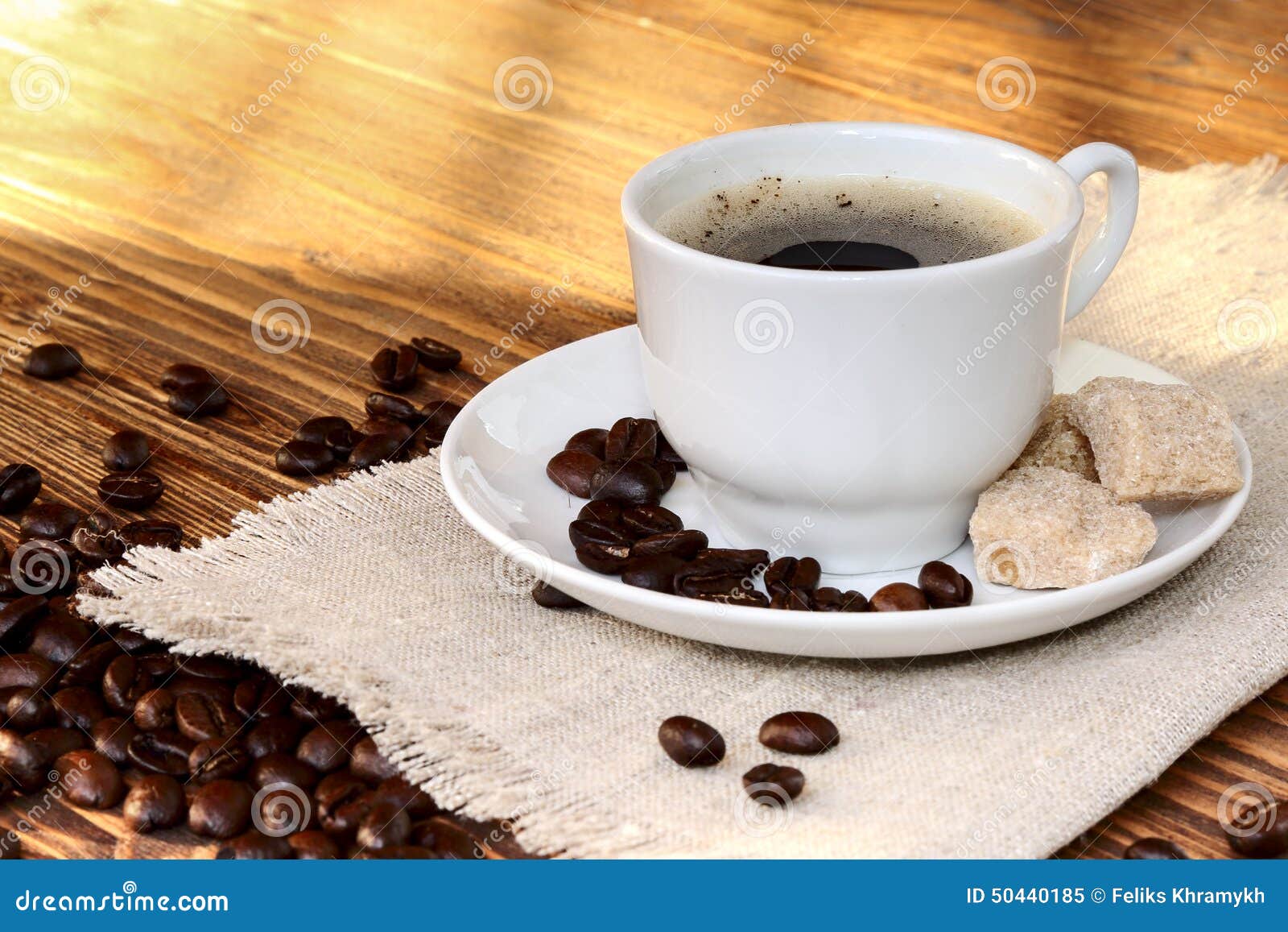 Cup of Coffee with Cane Sugar Stock Image Image of coffee, still 50440185