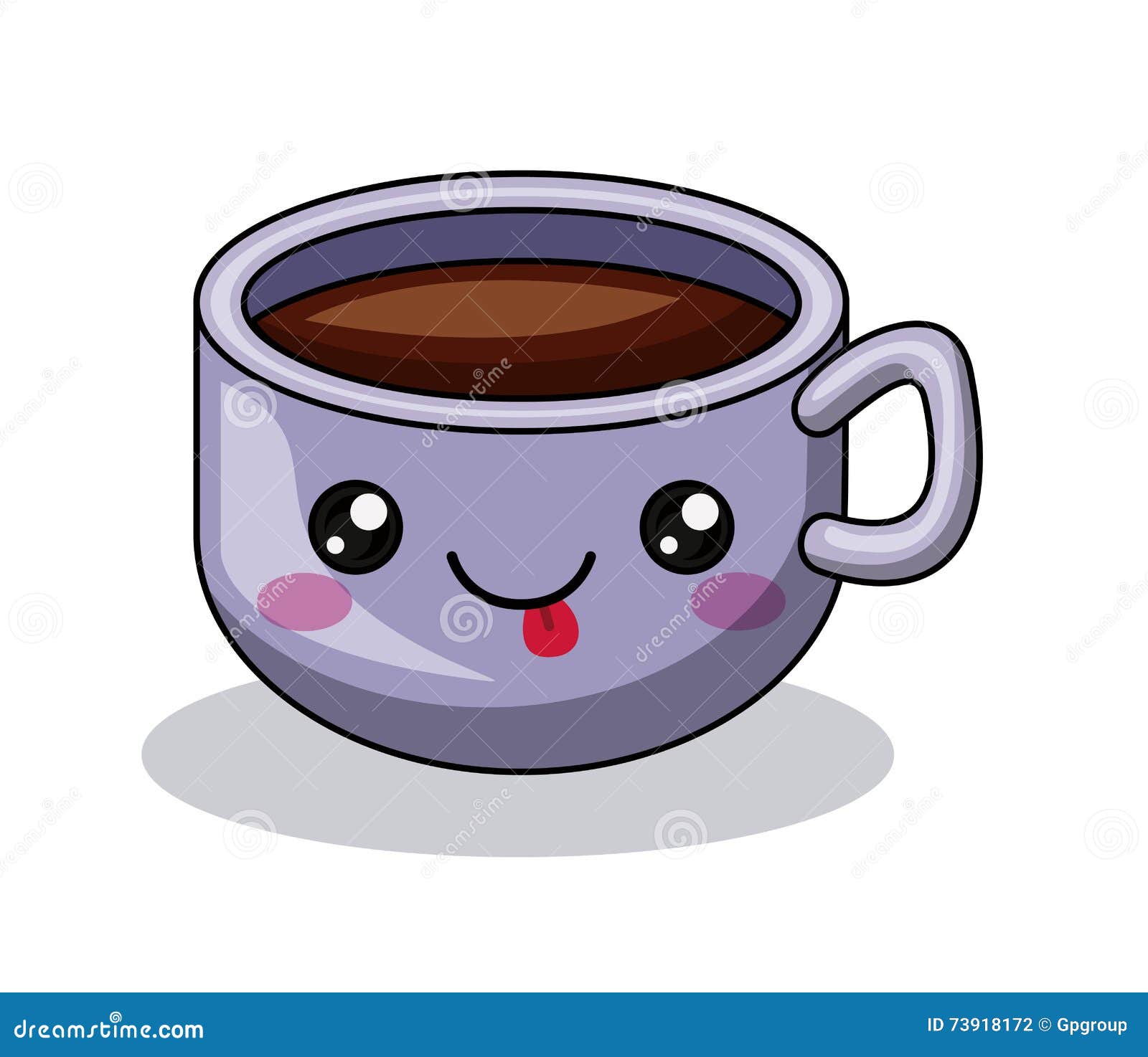 Coffee cup cute kawaii smiling and friendly Vector Image