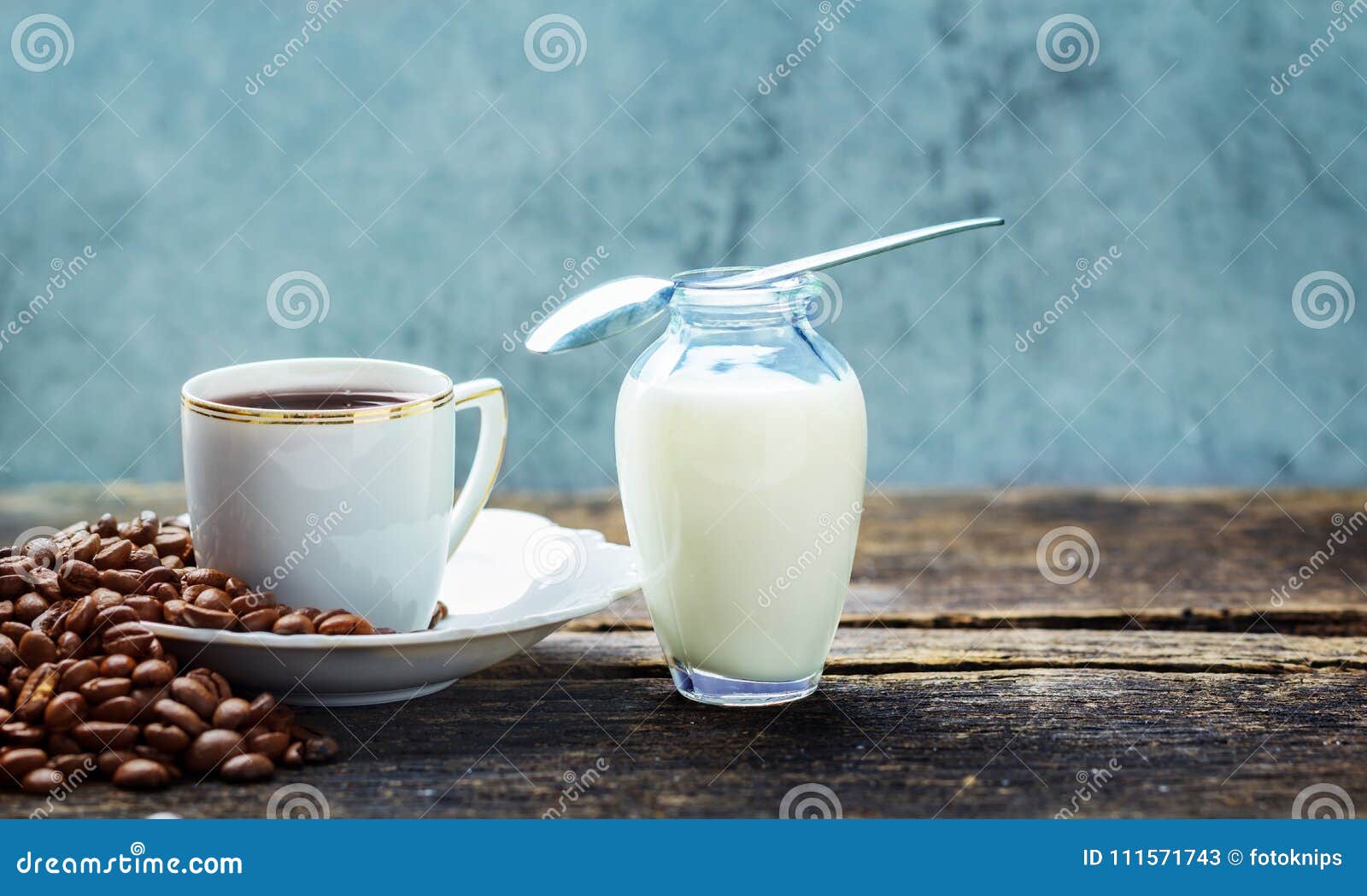 Cup of Coffee, Coffee Beans and Milk Stock Image - Image of beans, food