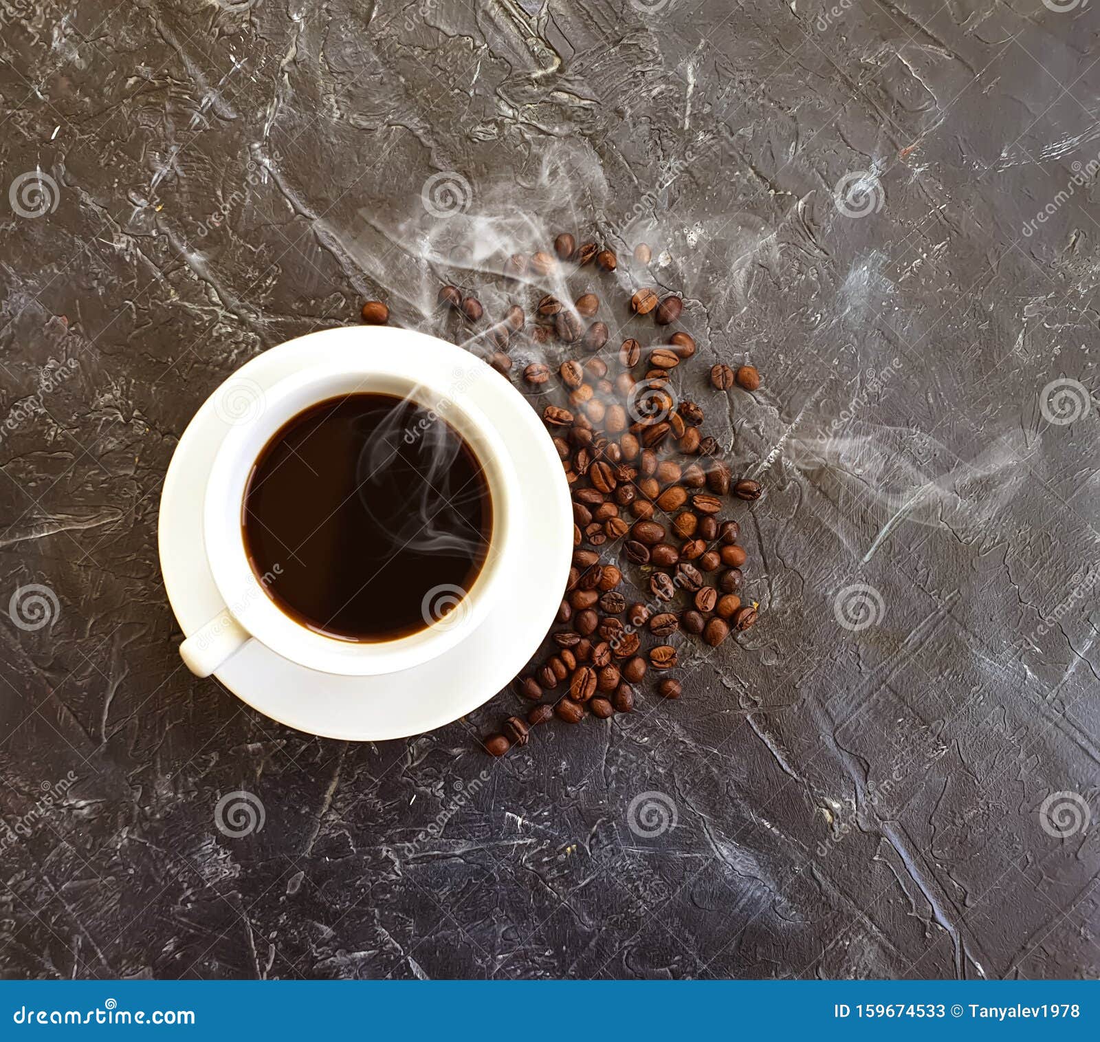 Cup Of Coffee Concrete Background Stock Image - Image of grain, heat