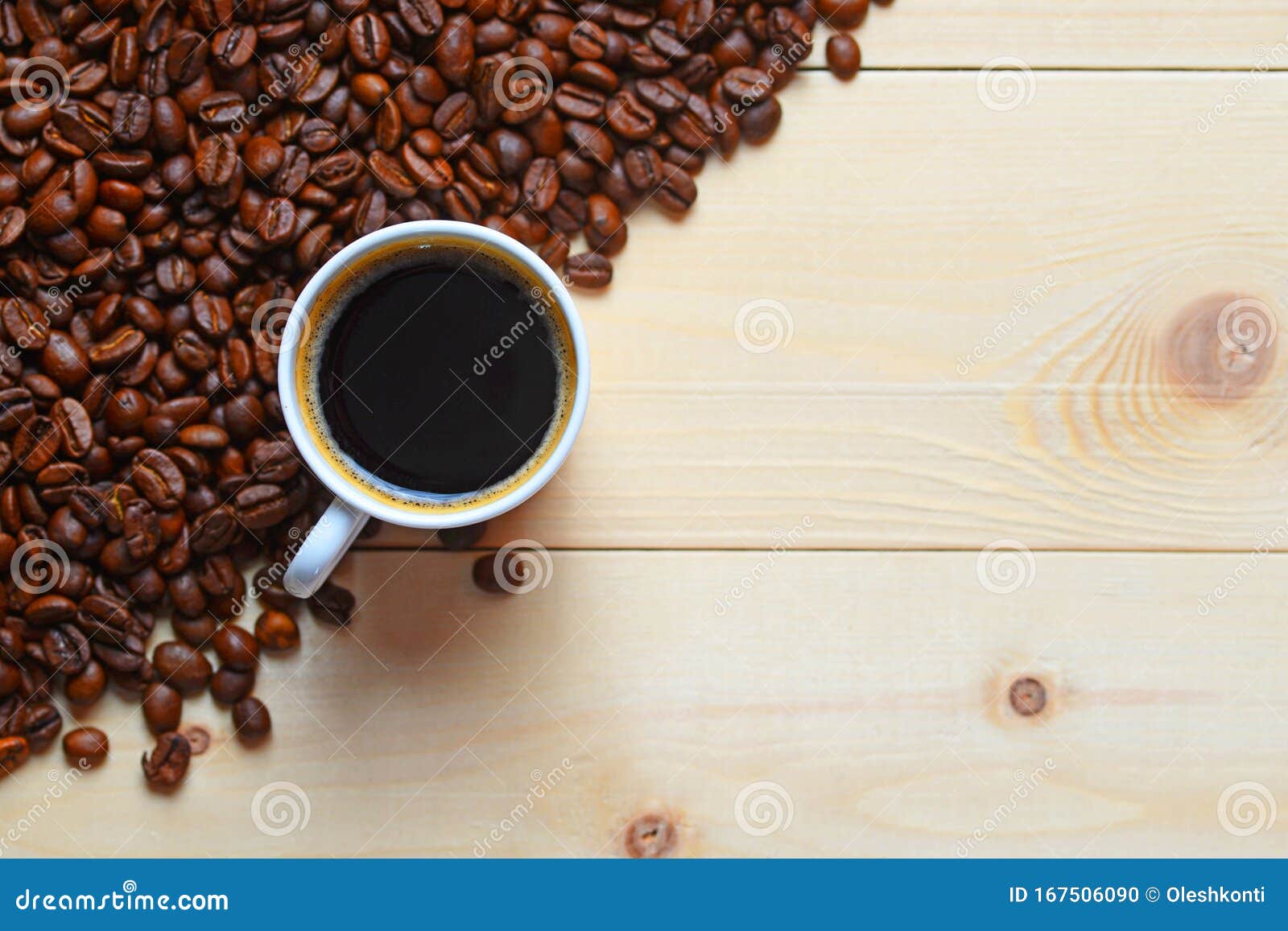 The Cup with Coffee Costs on a Board Stock Photo Image of arabica