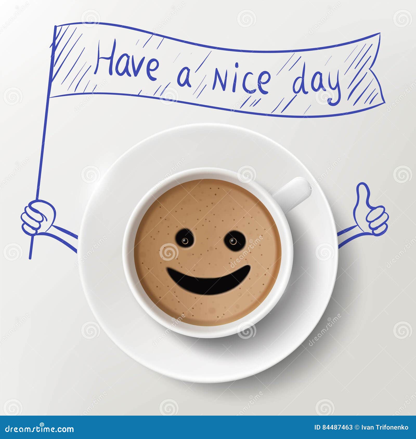 Cup Of Coffee And Doodle Image With Have A Nice Day Massage. Sto Stock  Vector - Illustration Of Arabica, Energetic: 84487463