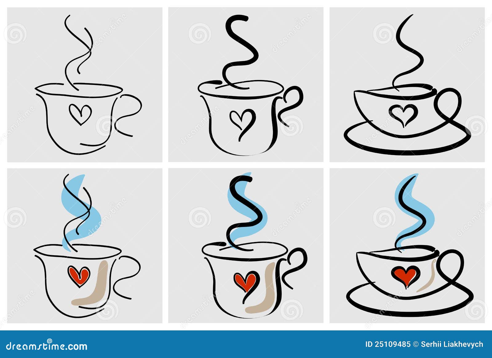 Cup of coffee with heart stock vector. Illustration of illustrate