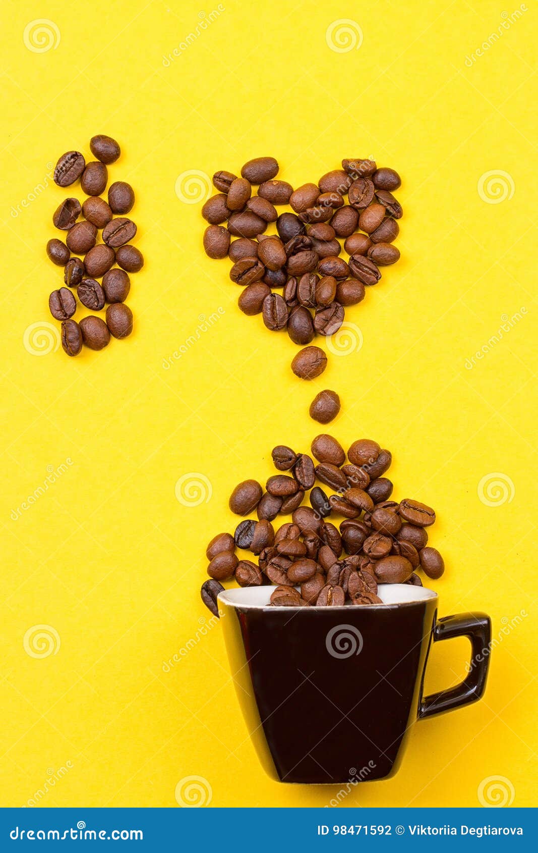 A Cup of Coffee and Heart of the Beans Stock Photo - Image of alcoholic ...