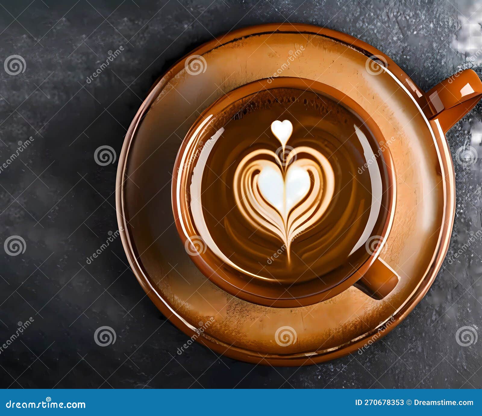 Cup of coffee with heart stock illustration. Illustration of cappuccino