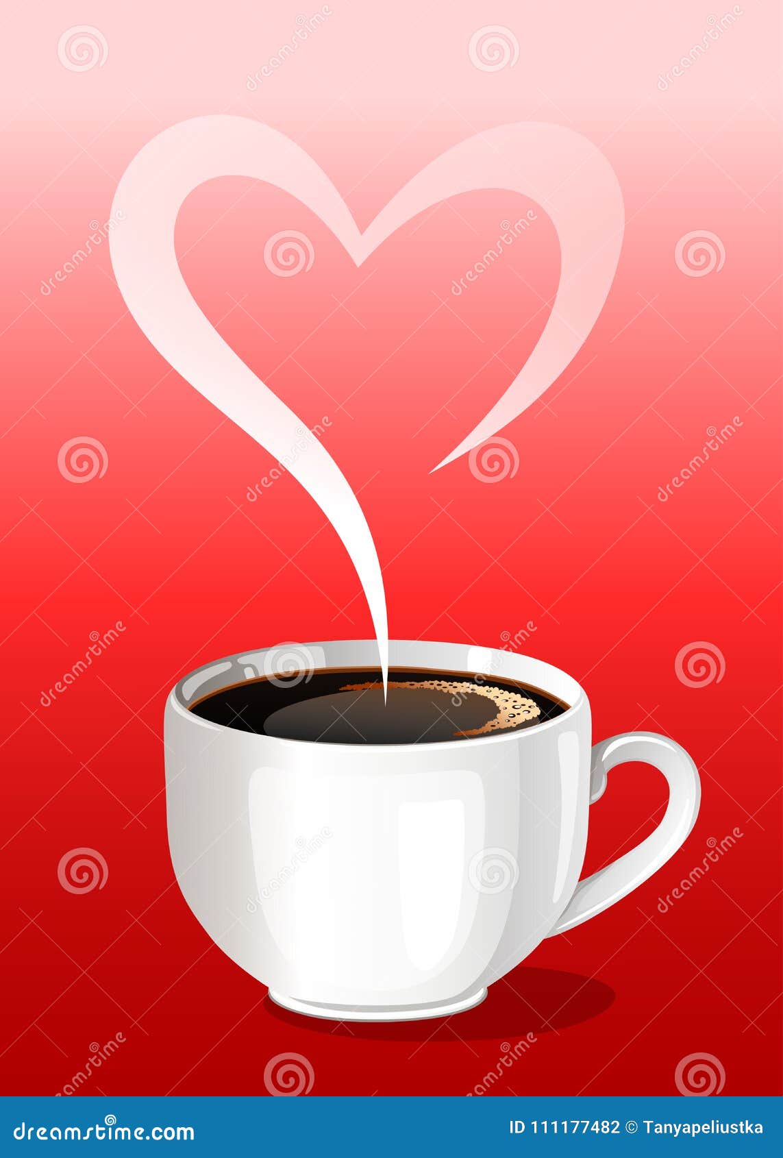 Download Cup Of Coffee With Heart Shaped Steam Vector Illustration ...