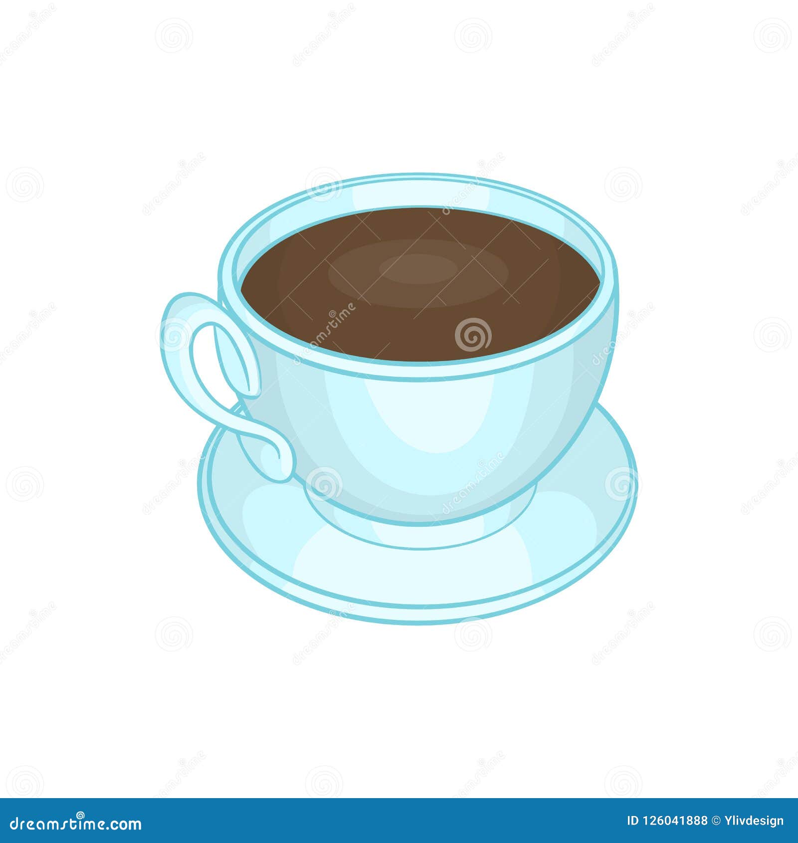 Cup of Coffee Icon, Cartoon Style Stock Illustration - Illustration of