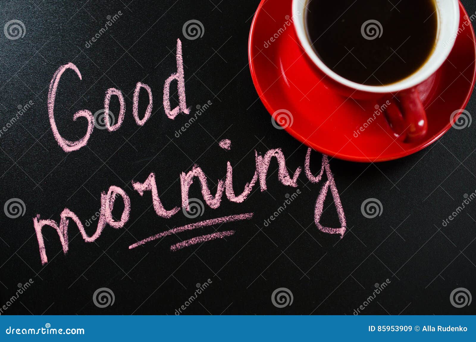 Cup of Coffee and the Inscription Good Morning. Stock Image - Image of ...