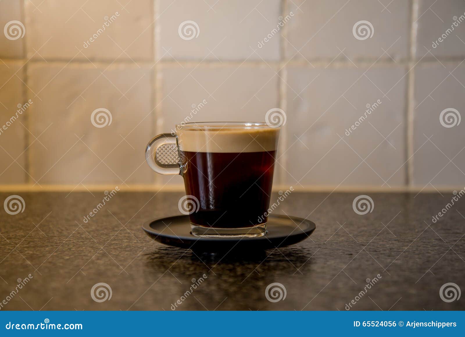 Cup of Coffee on Kitchen Counter Stock Photo Image of table, fresh 65524056