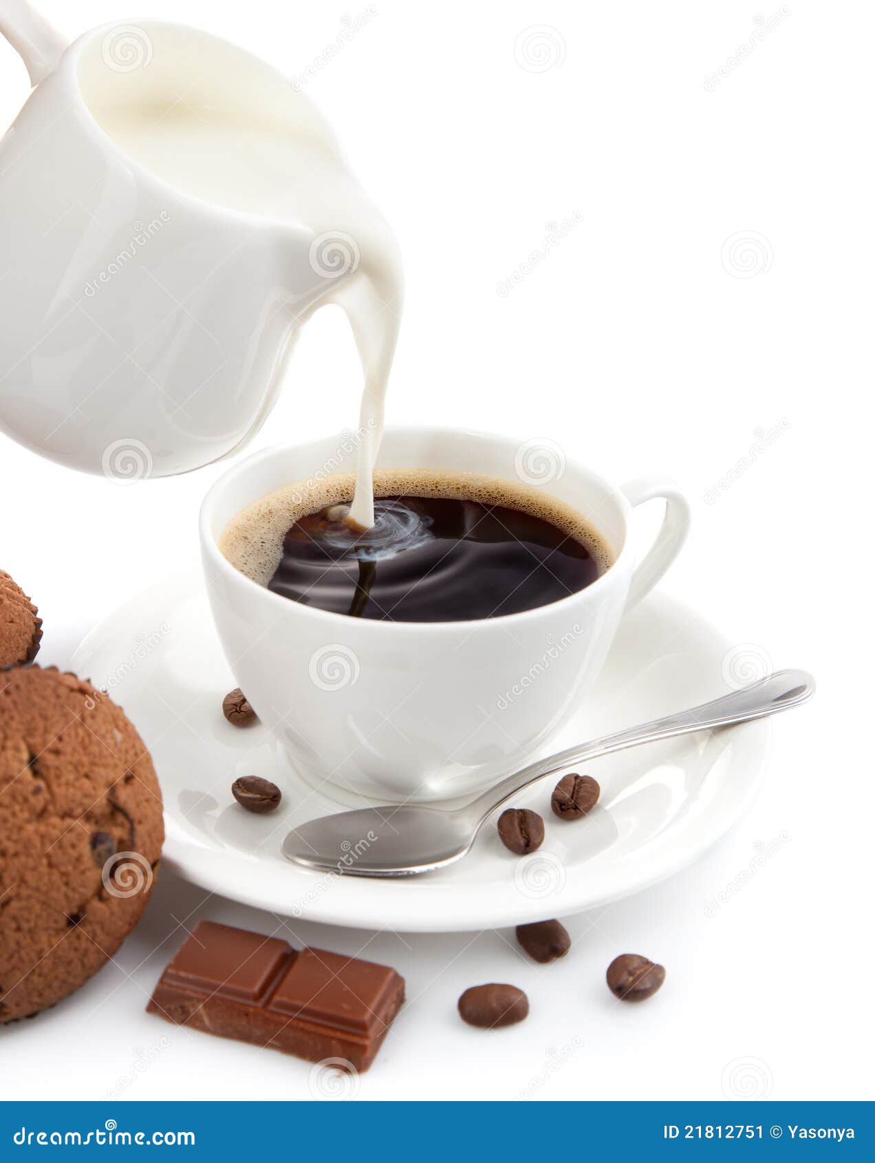 Cup of coffee with milk stock image. Image of chocolate 21812751