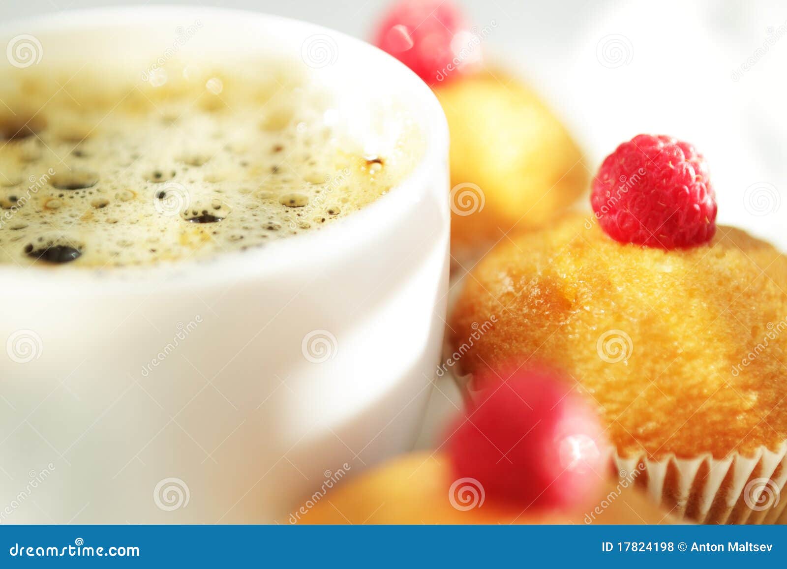 Cup of Coffee and muffins stock photo. Image of aroma 17824198