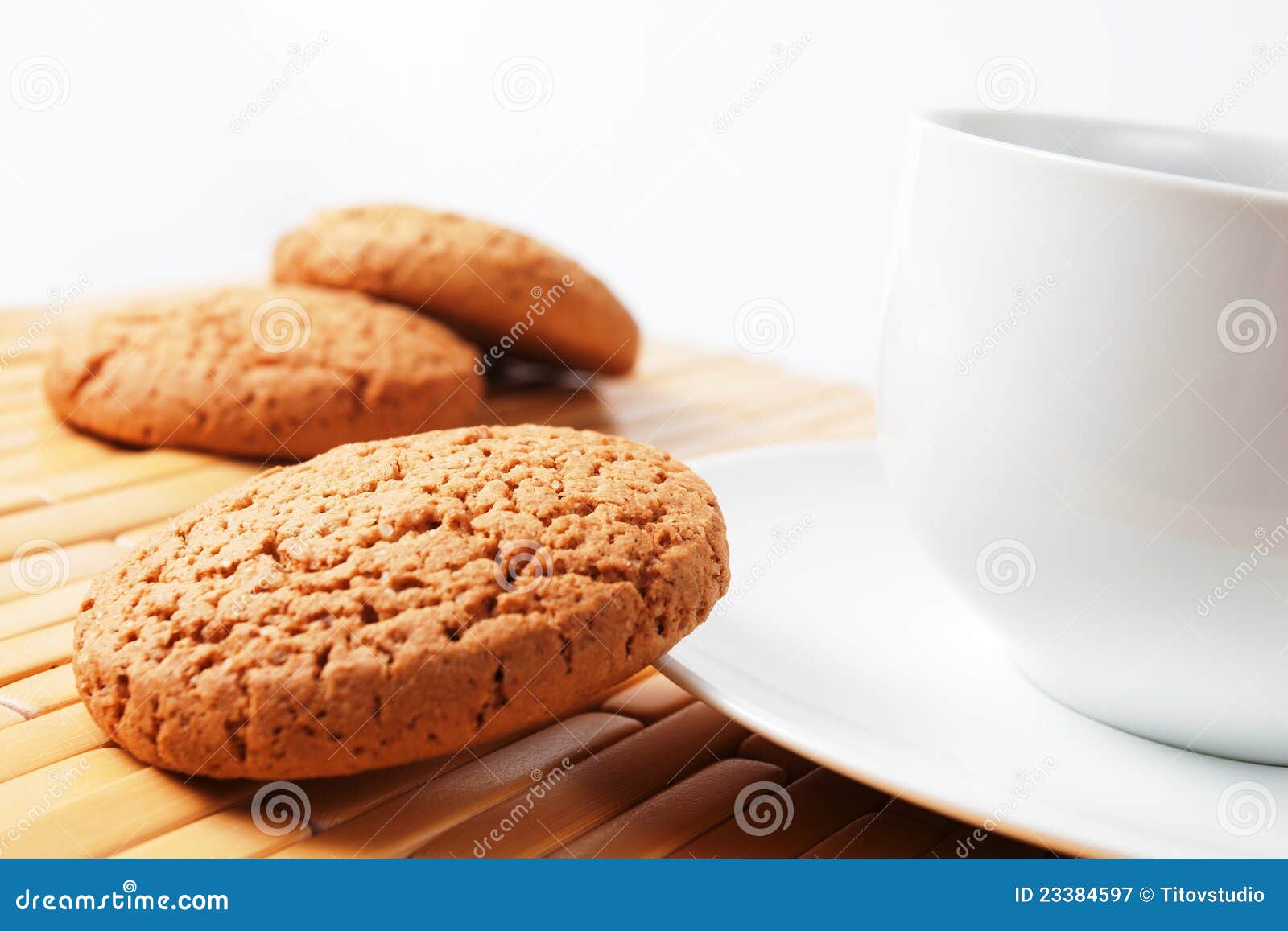 Cup of Coffee and Oatmeal Cookies Stock Image Image of hill, color