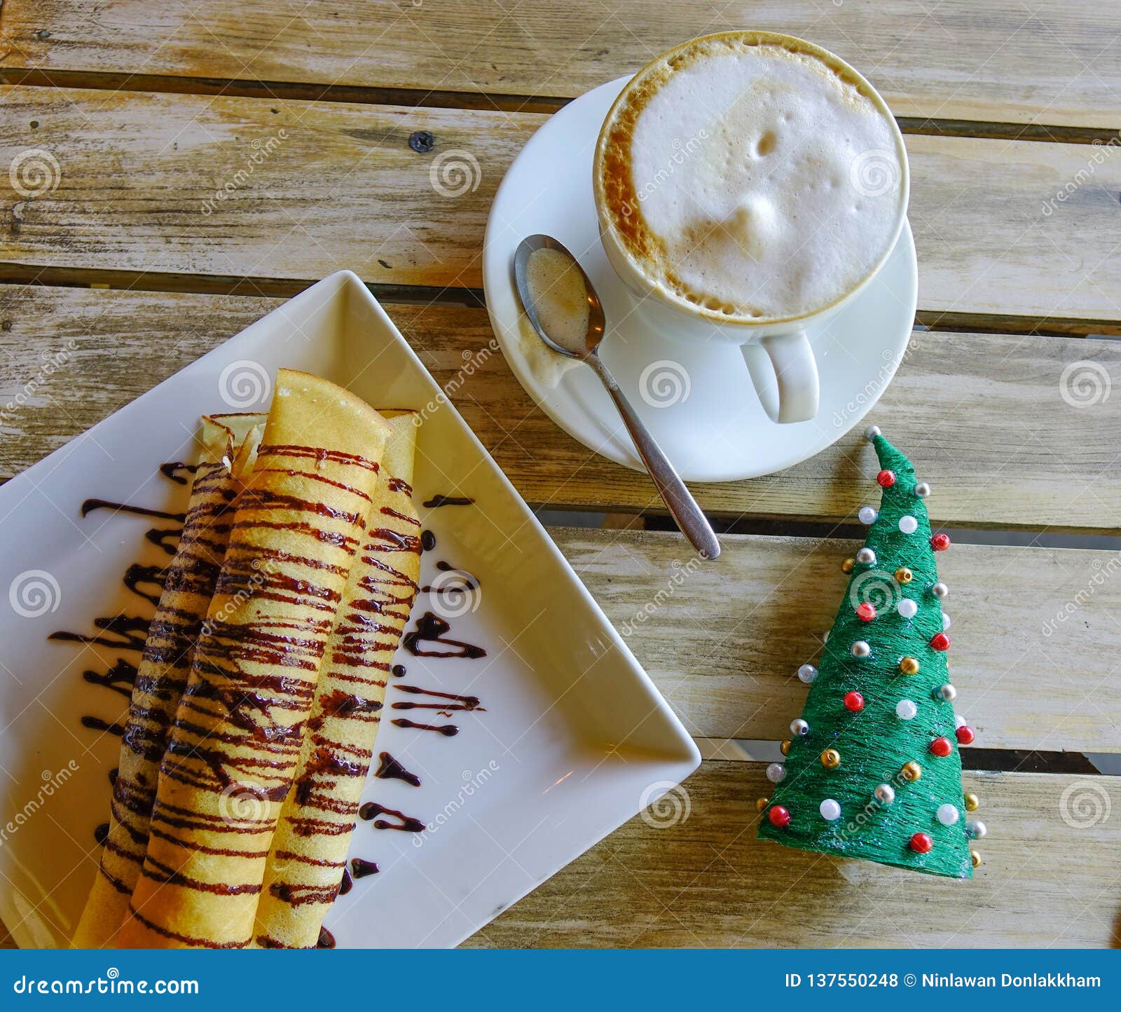 A Cup of Coffee with Pancake Stock Photo Image of brown, pastry