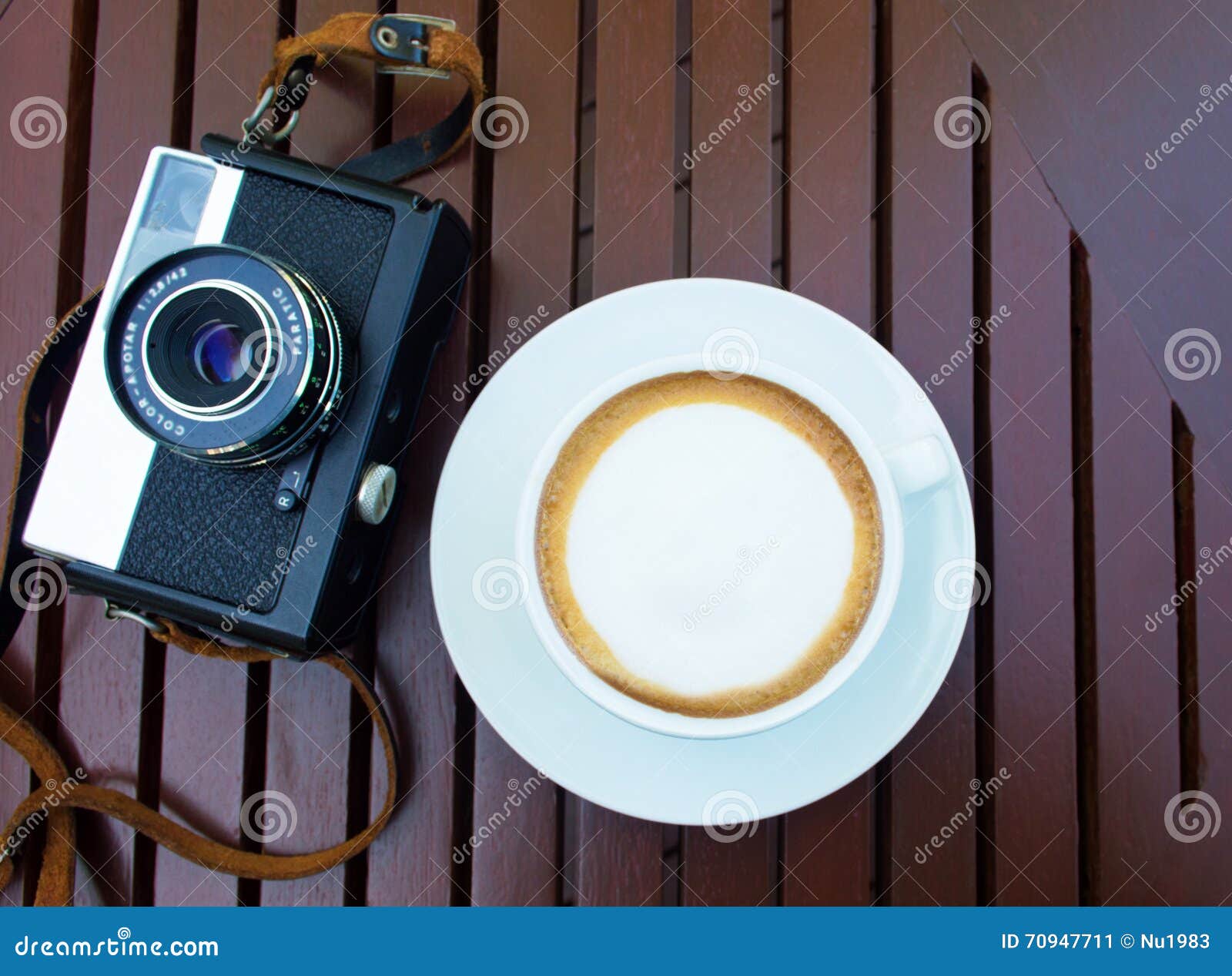 Cup Of Coffee With Retro Camera Stock Image Image Of Heart Liquid