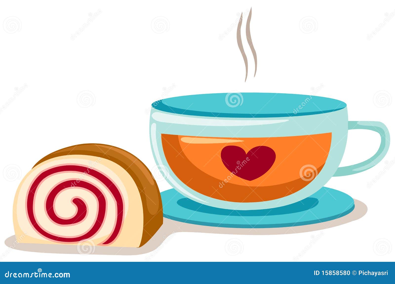 Roll Cake Sweets Hand Drawn Doodle Vector Illustration. Confectionary