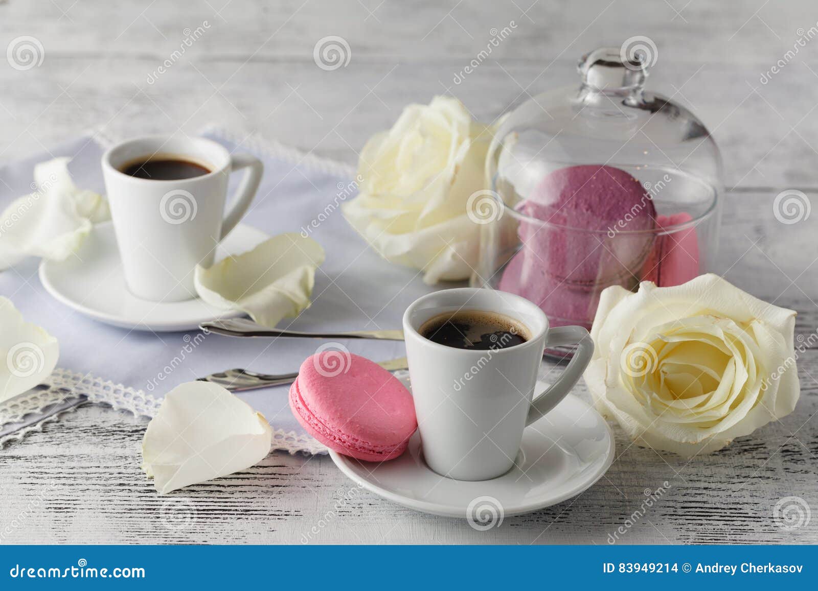 Cup of Coffee and a Rose Breakfast Stock Photo Image of coffee, retro