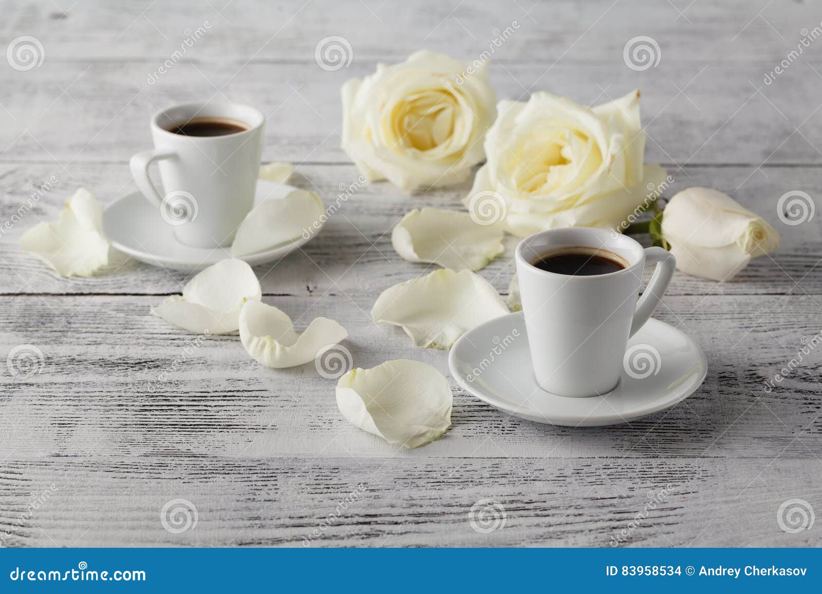Cup of Coffee and a Rose Breakfast Stock Photo Image of brewed, love