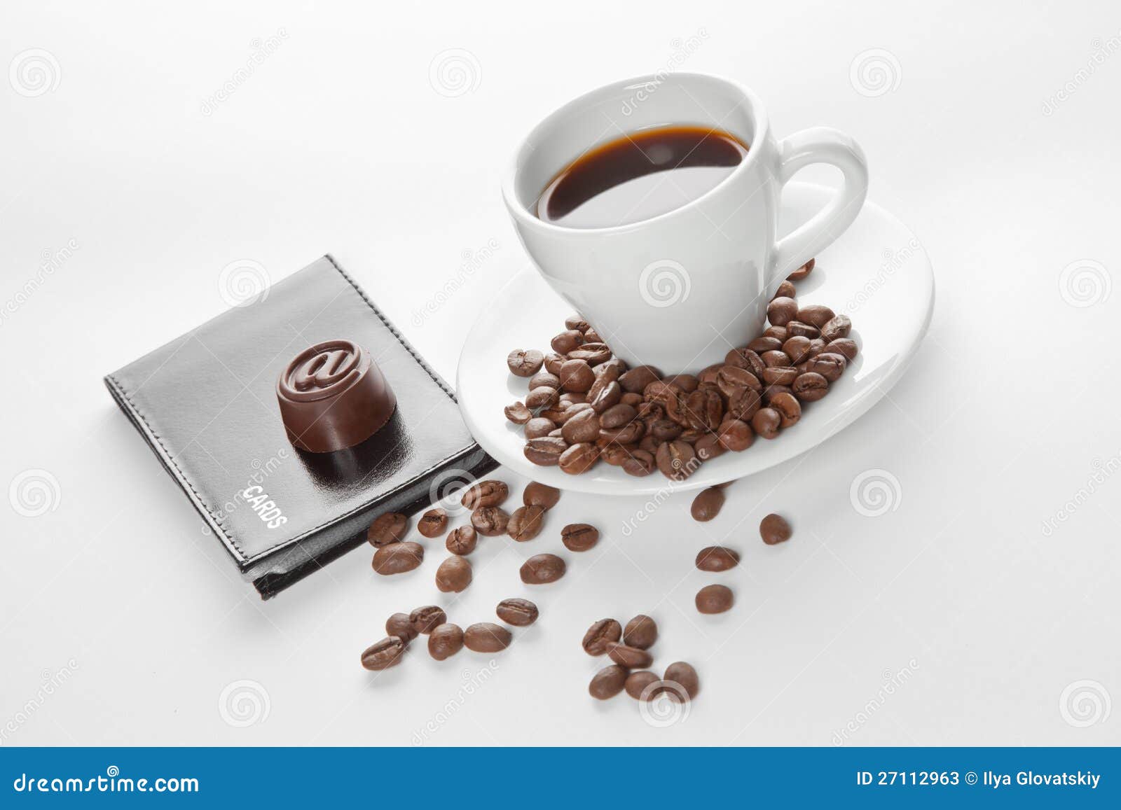 A Cup of Coffee, Seeds, Candy and Cards Stock Image Image of bank, bean 27112963