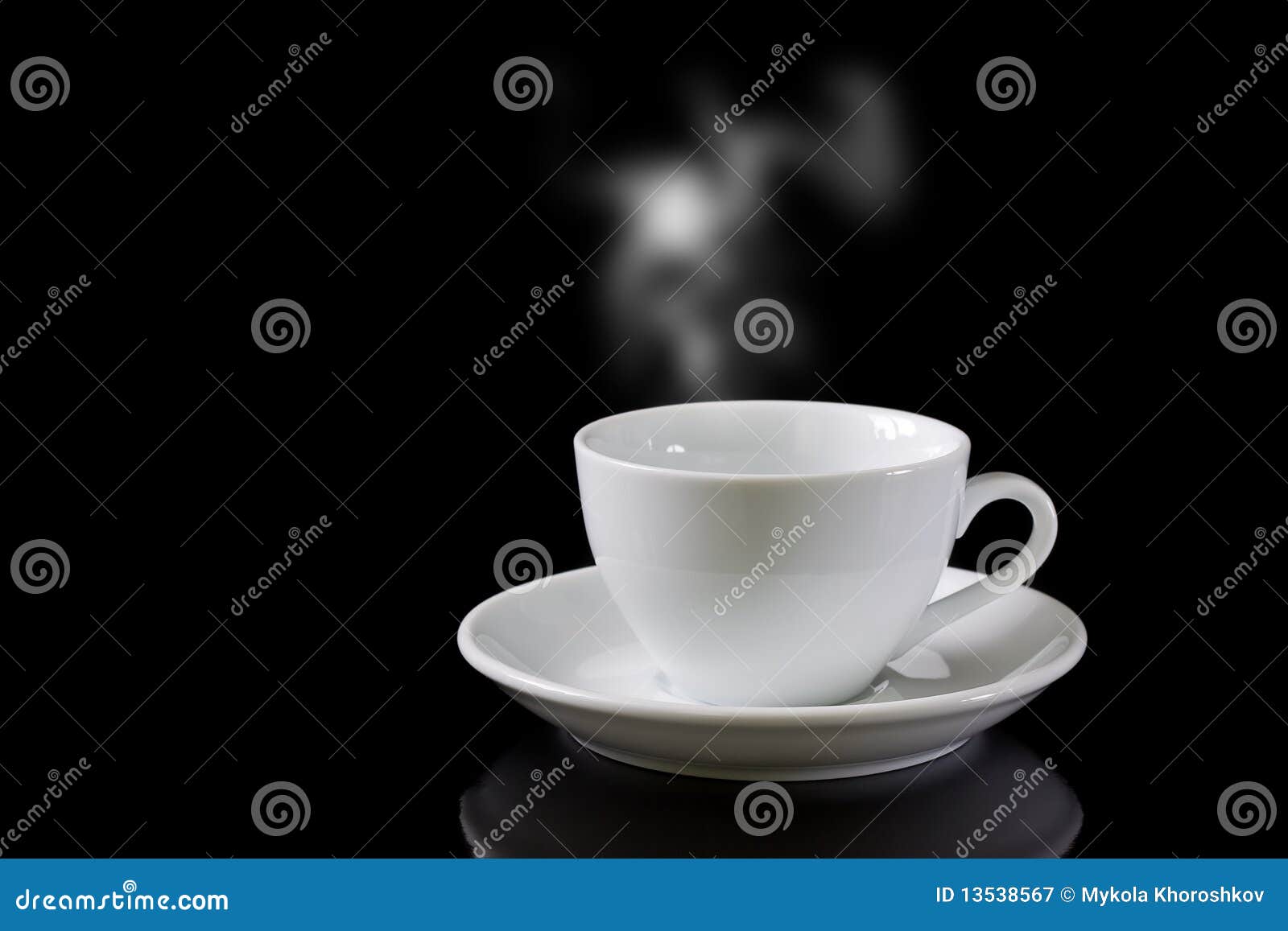Cup of coffee with steam stock image. Image of teacup 13538567
