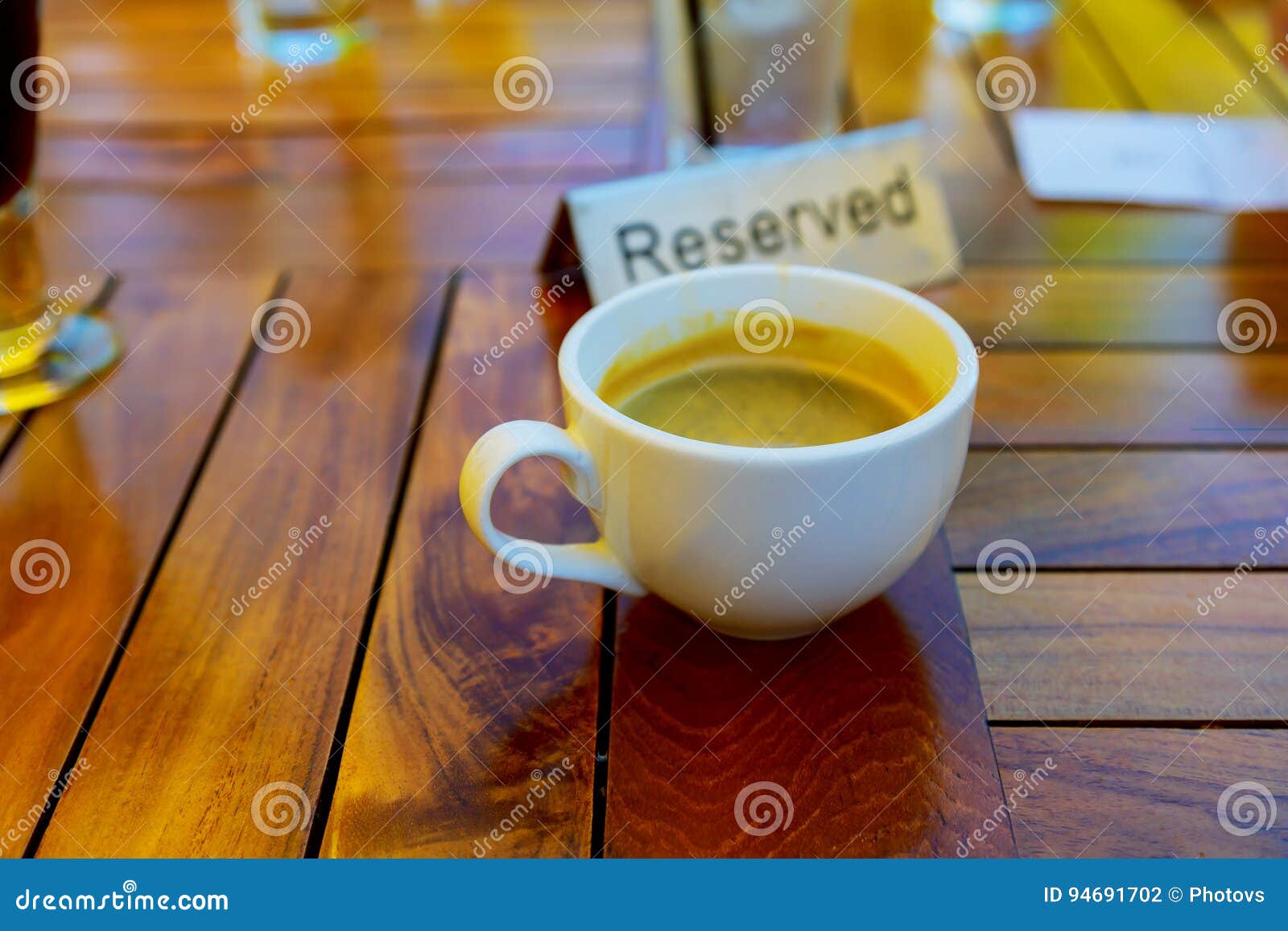 Cup of Coffee on Table in Coffee Shop Cafe Stock Photo Image of cappuccino, indoor 94691702