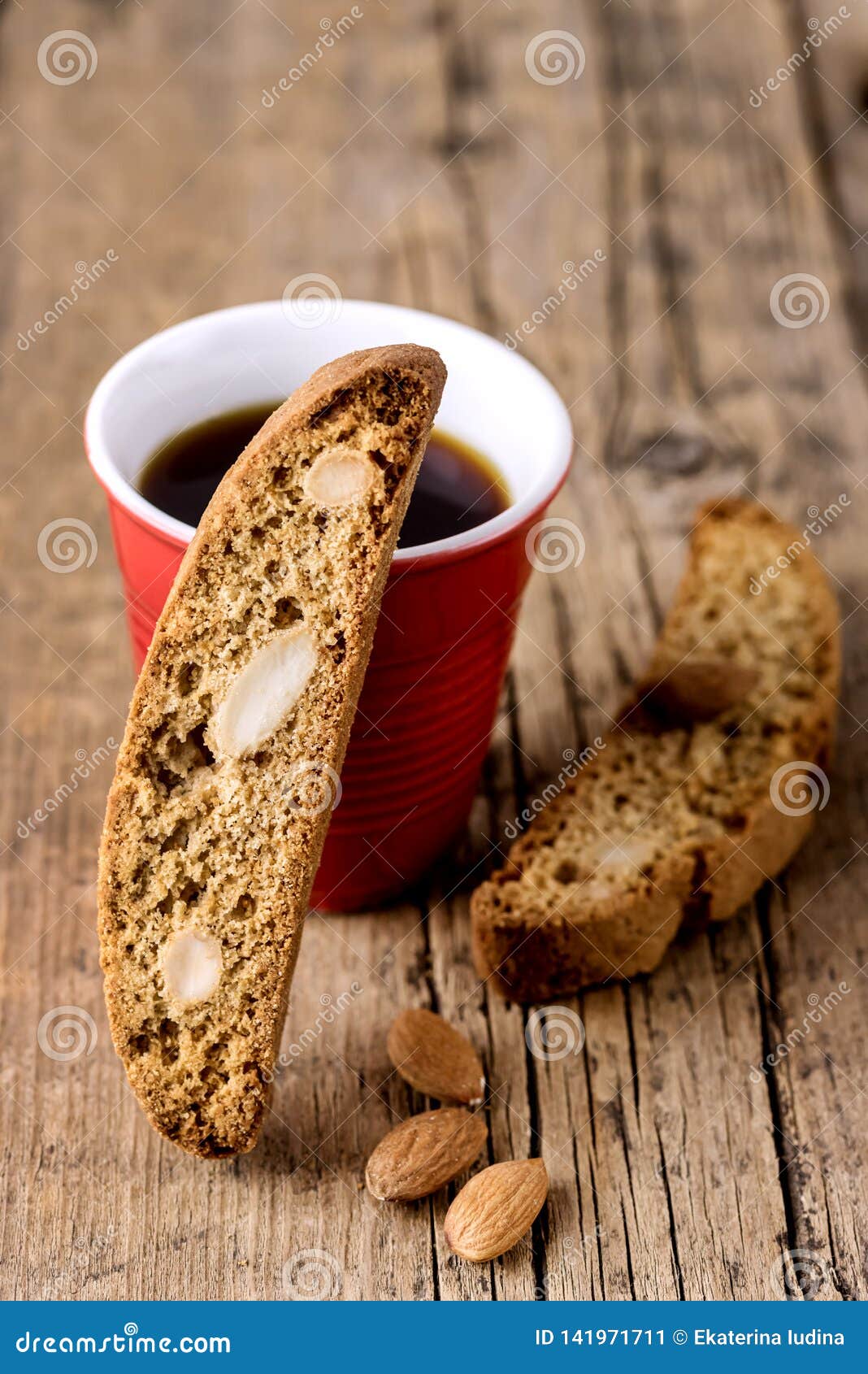 Cup of Coffee and Tasty Traditional Italian Sweets Biscotti or Cantucci ...