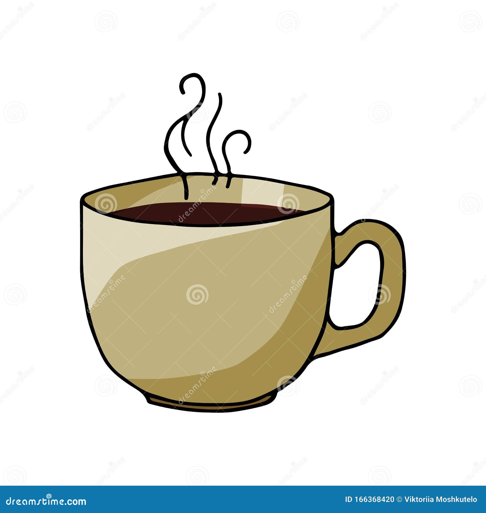Cup of Coffee or Tea. Hand Drawn Sketch Stock Vector