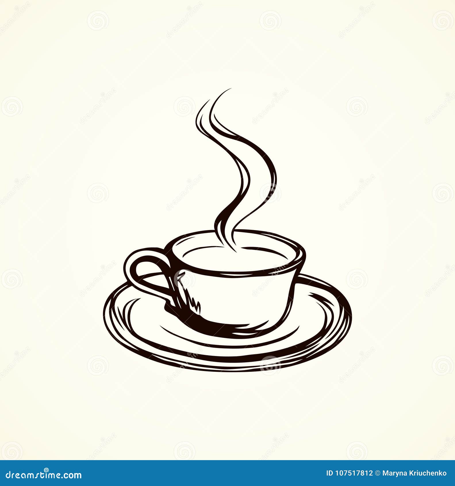 Sketch of a coffee cup vector or color illustration Sketch of coffee cup  with hot coffee ready to be served vector color  CanStock