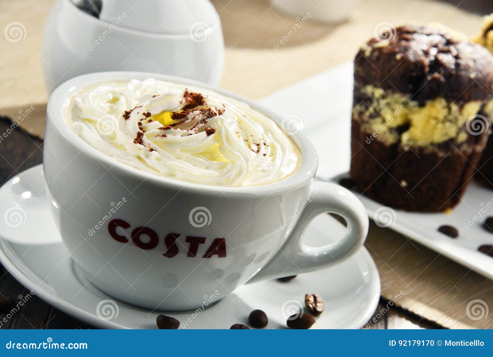 Cup Of Costa Coffee Coffee And Muffins Editorial Image Image Of