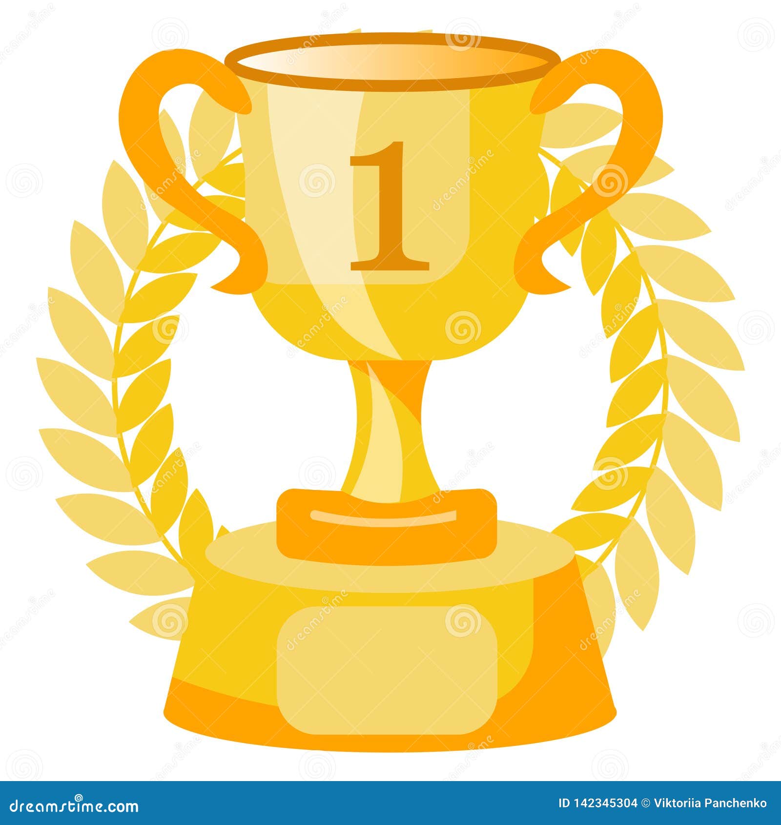 Cup for First Place, Winning the Competition. in Minimalist Style Cartoon  Flat Vector Stock Vector - Illustration of film, flat: 142345304