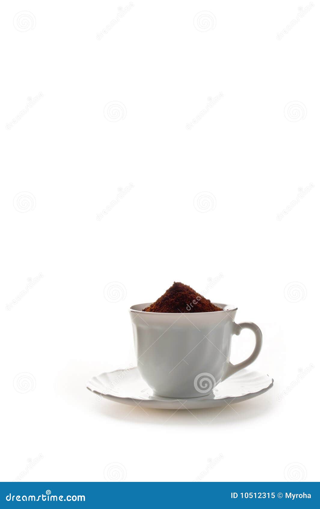 Cup of fresh ground coffee stock image. Image of heap 10512315