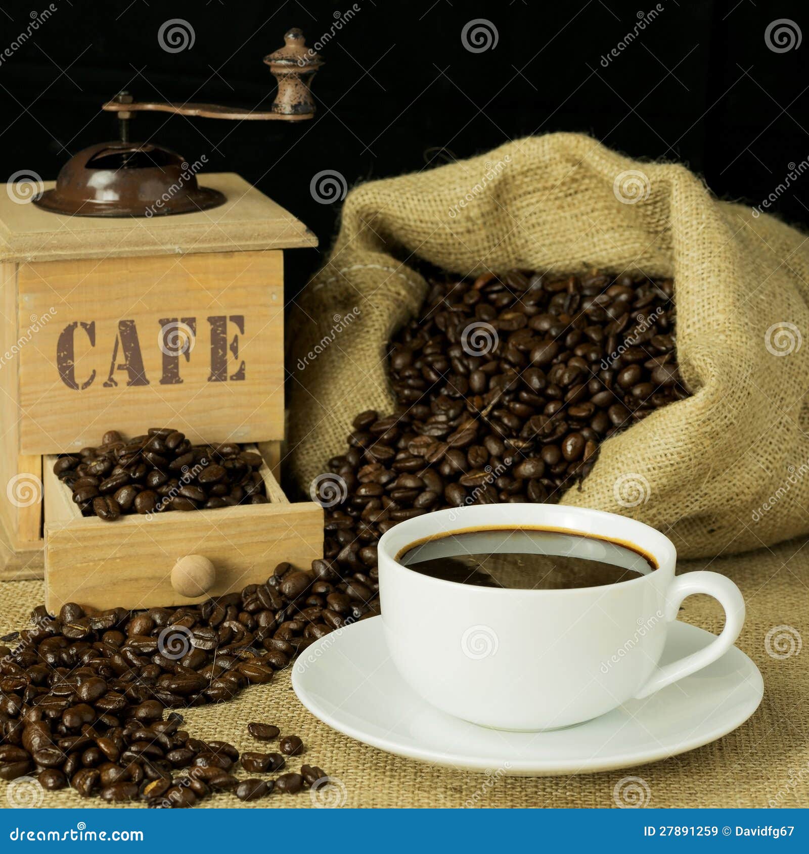 Cup of Freshly Ground Coffee Stock Image Image of vintage, morning