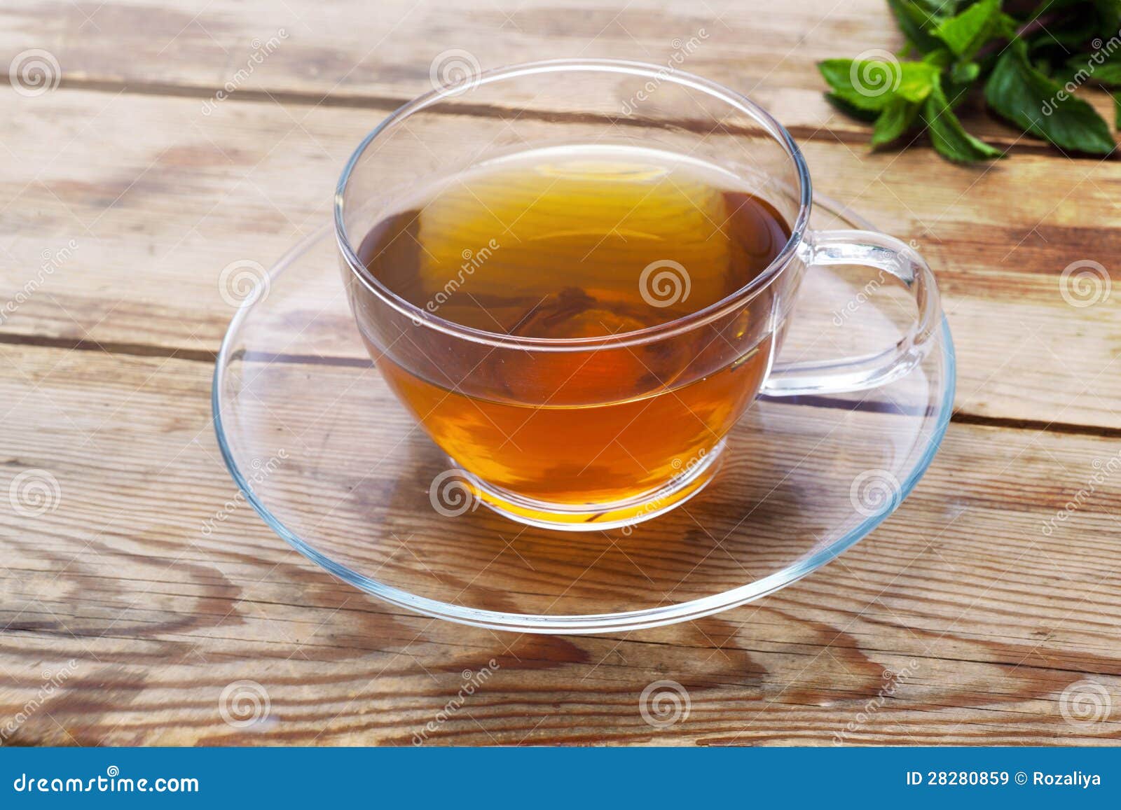 Cup with Green Tea and Fresh Herbs Stock Image Image of beverage