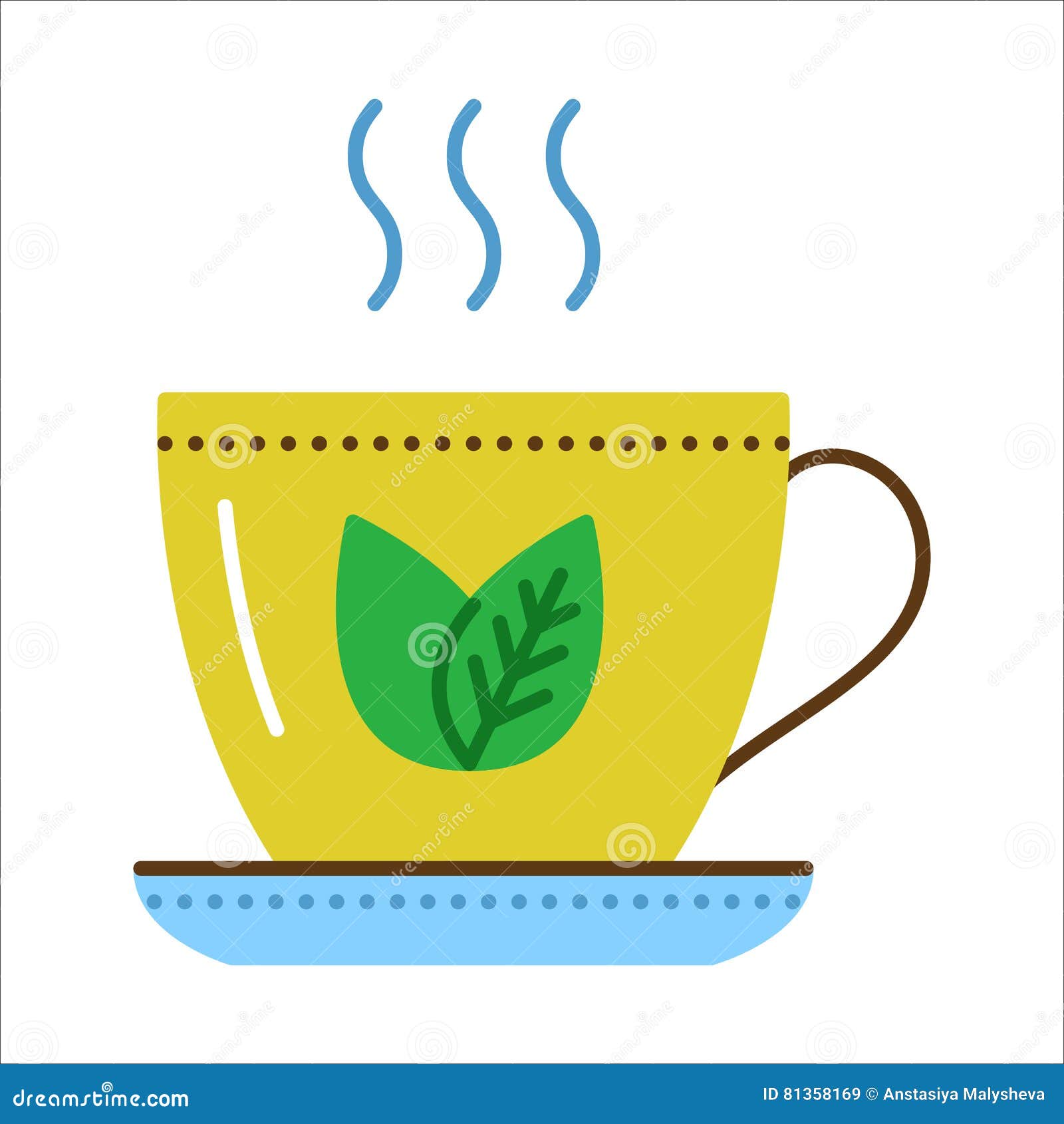 Cup of green tea icon stock vector. Illustration of eating 81358169