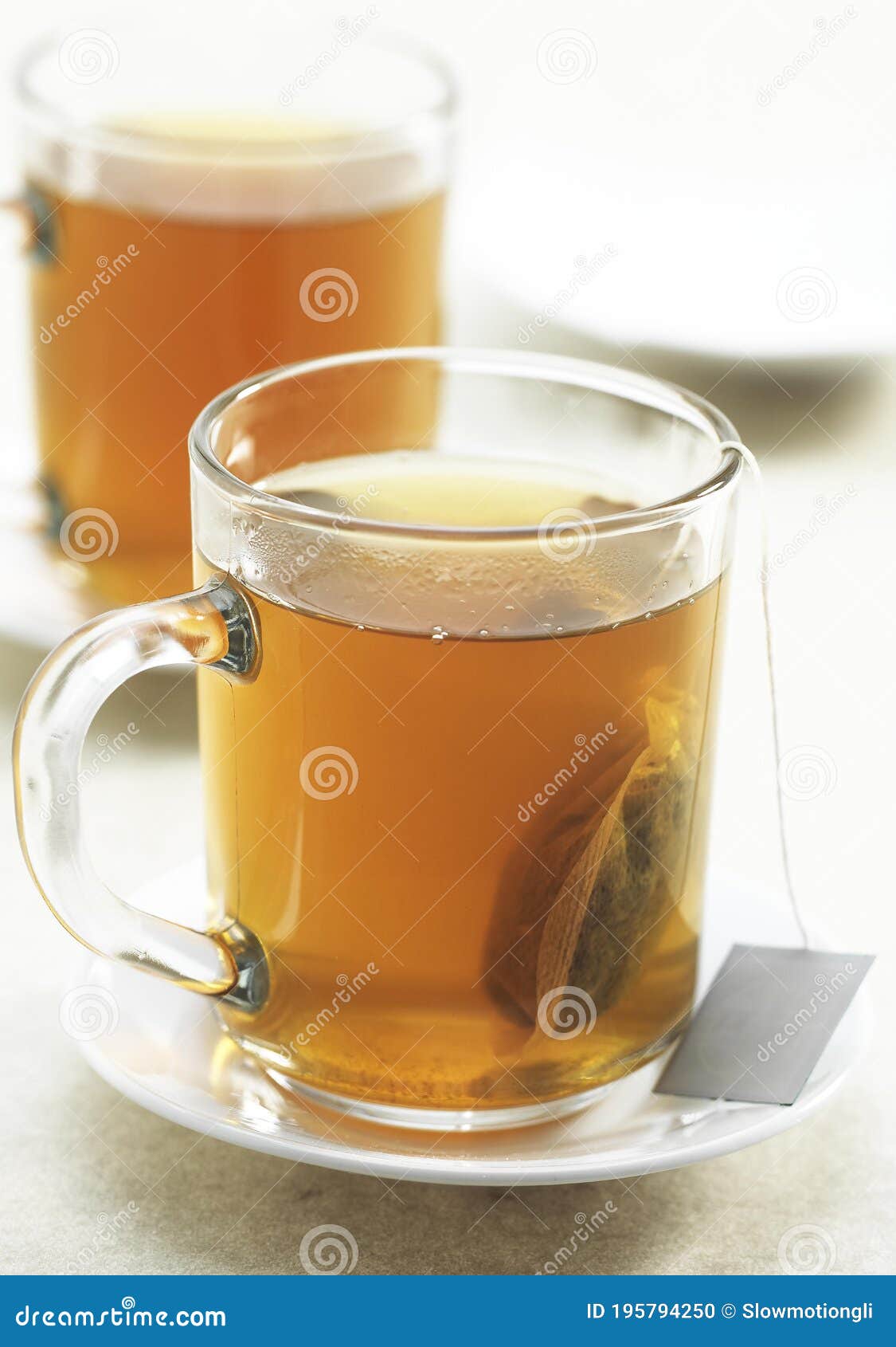 Cup of Green Tea, Infusion Against White Background Stock Photo Image