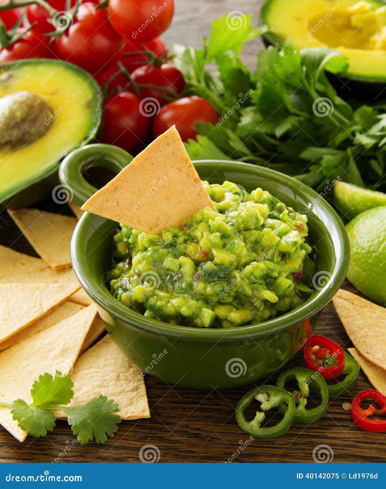 Cup with Guacamole and Corn Chips Stock Image Image of guacamole