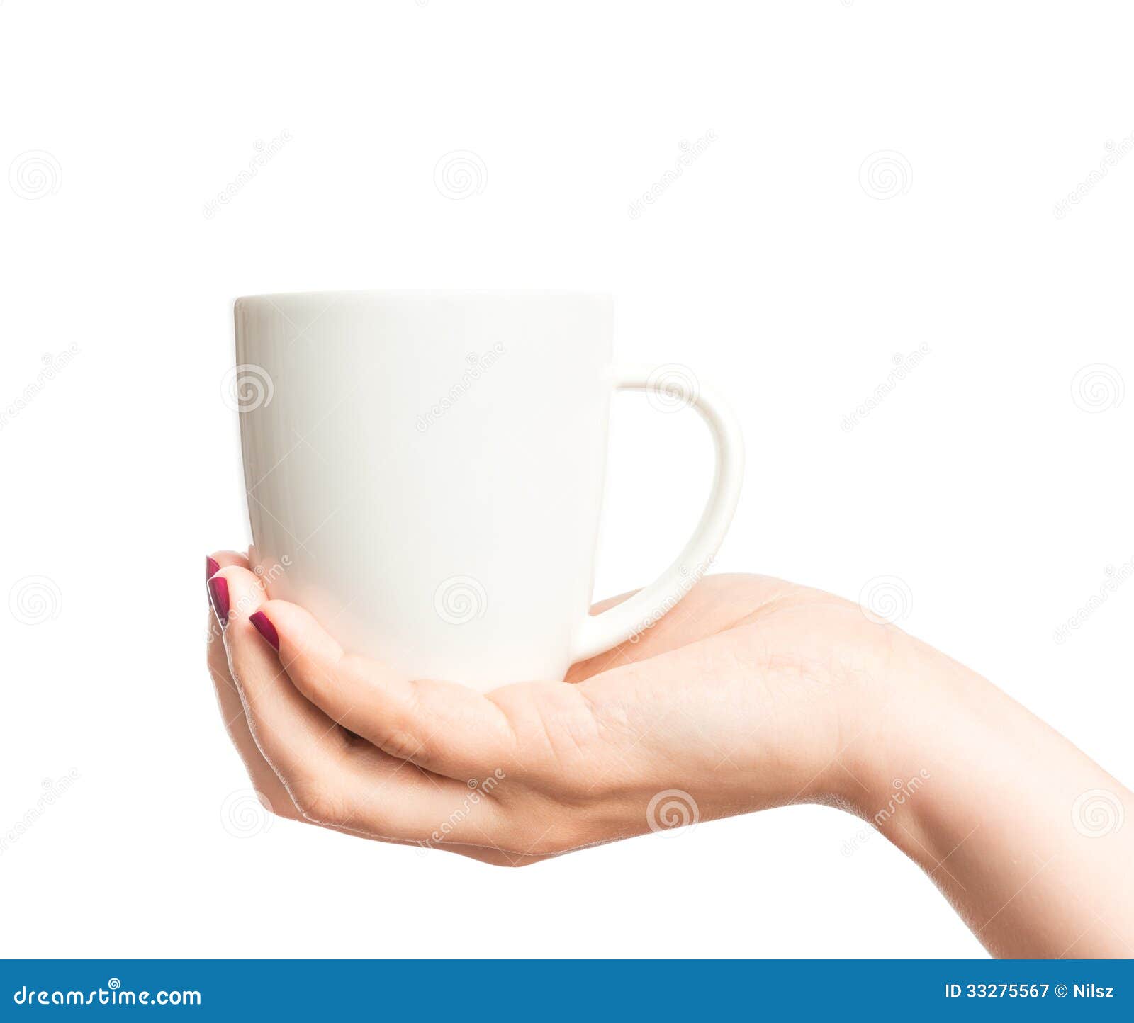 Cup in hand stock image. Image of adult, tableware, hand 33275567