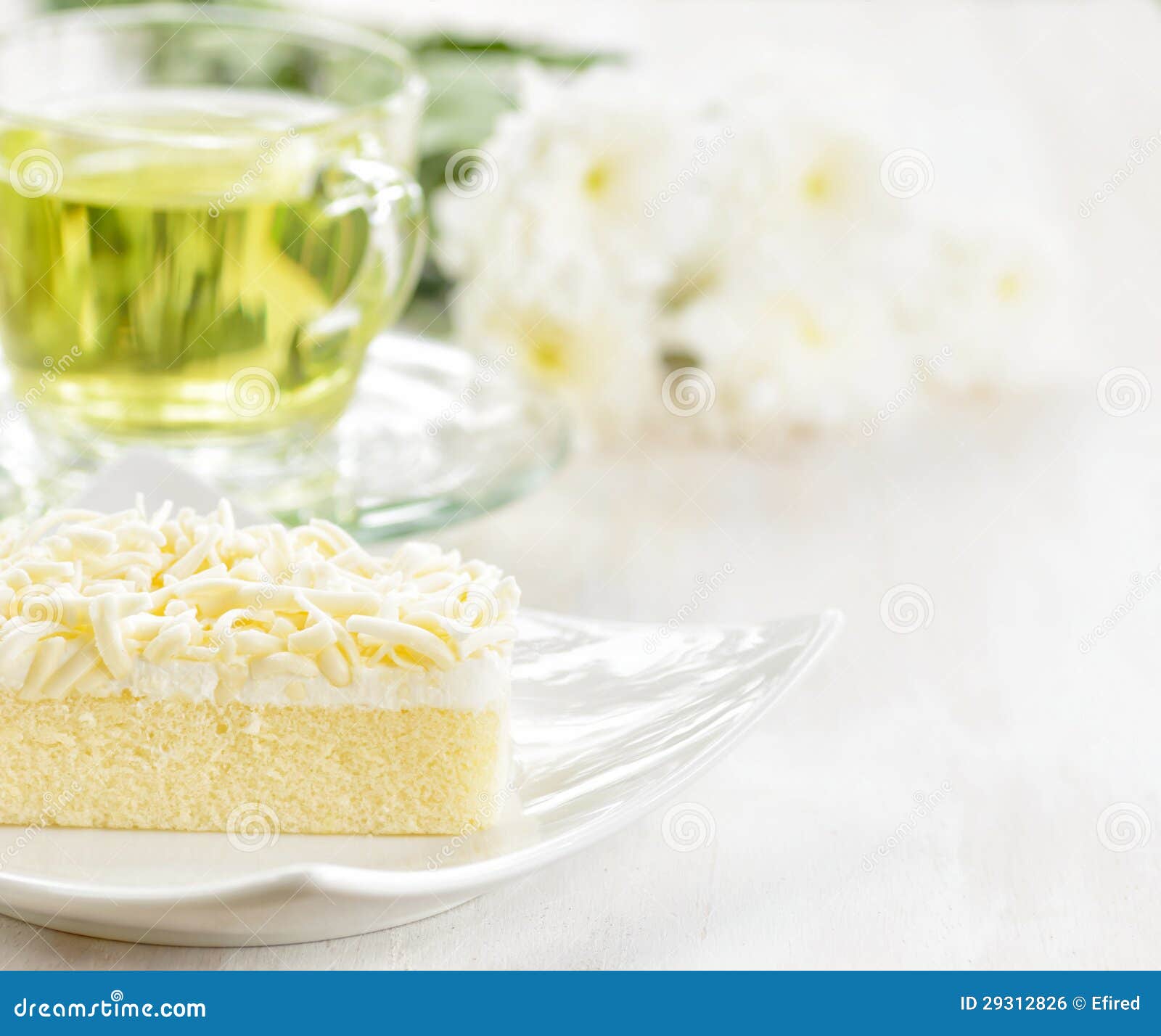 Cup of Herbal Tea and Fresh Cake Stock Photo Image of gourmet