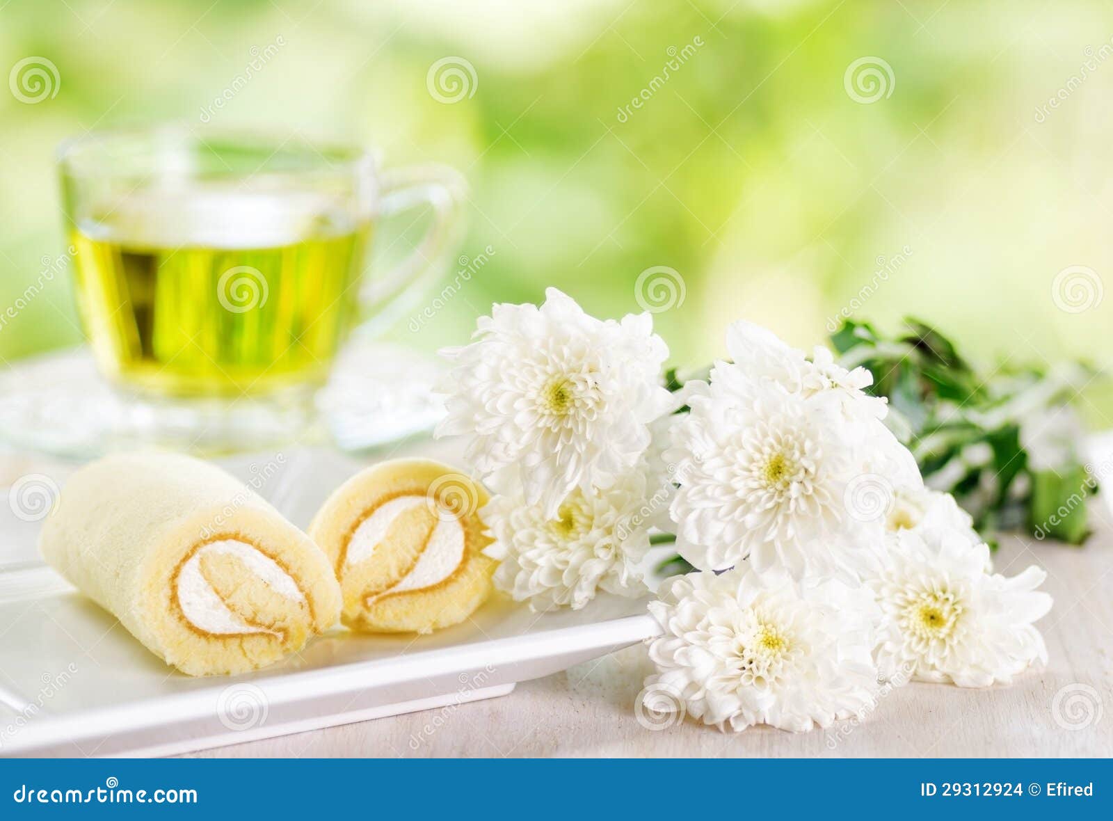 Cup of Herbal Tea and Fresh Cake Stock Photo Image of drink, slice