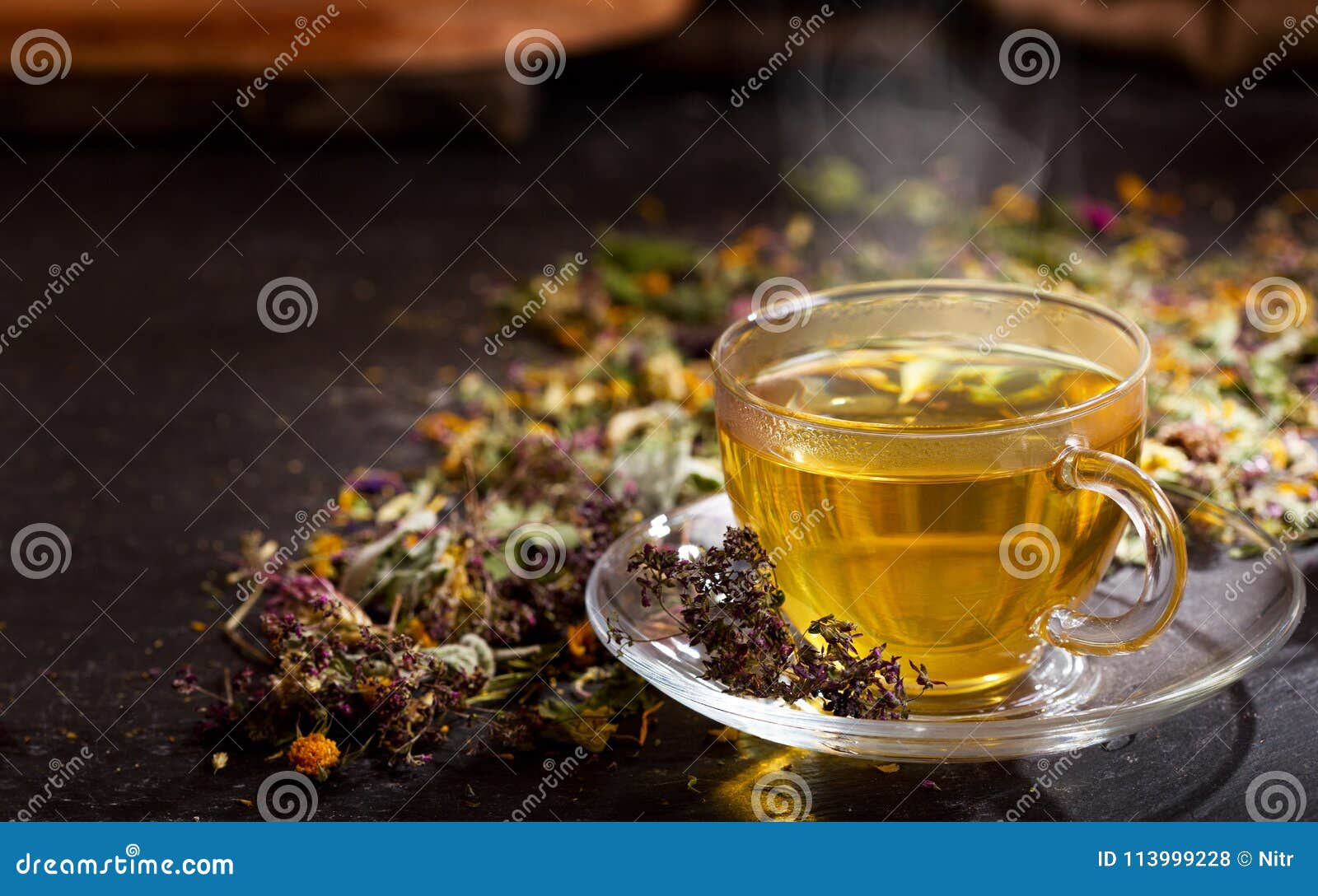Cup Of Herbal Tea With Various Herbs Stock Photo Image of breakfast