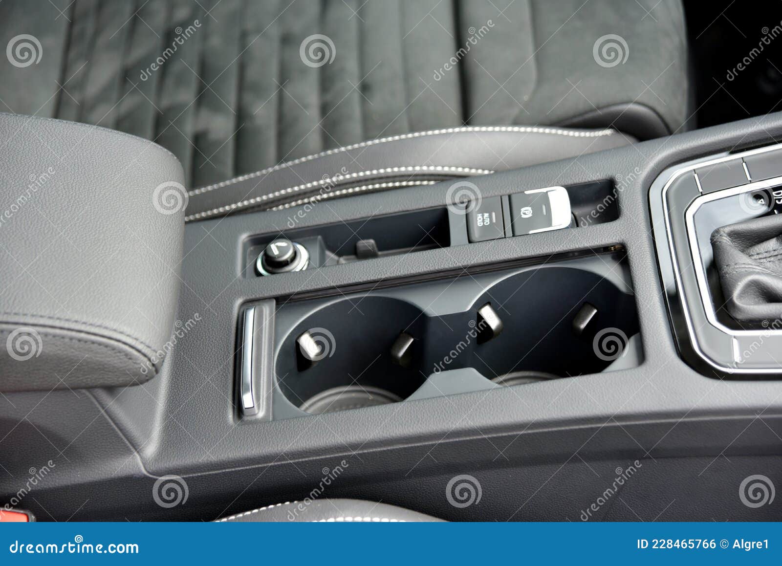 Cup Holder between the Front Seats in the Car Stock Photo Image of
