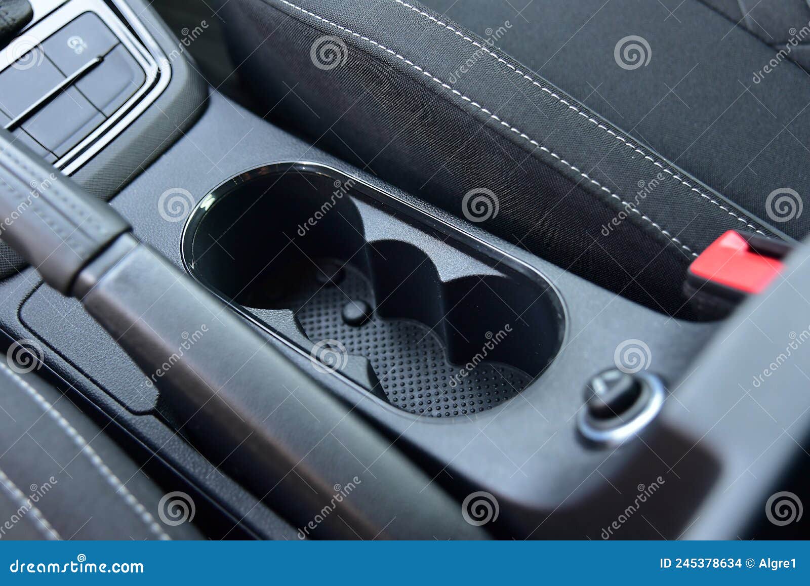 Cup Holder between the Front Seats in the Car Stock Photo Image of